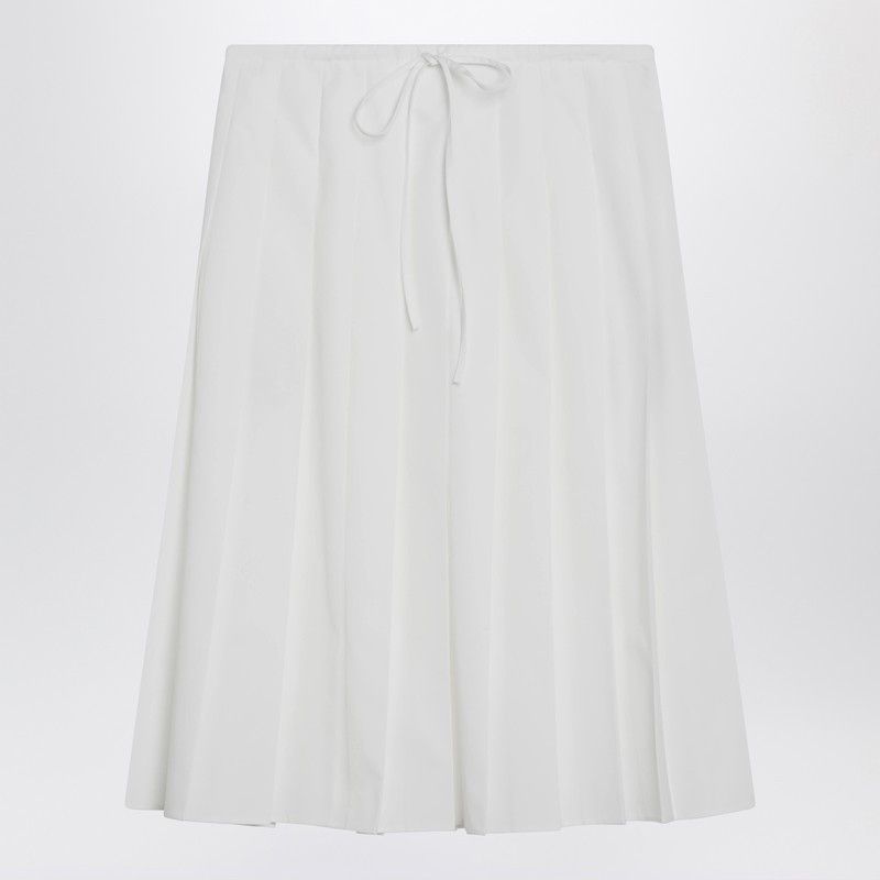 Prada Prada White Tiered Midi Skirt Size 26" / US 2 / IT 38 - 1 Thumbnail