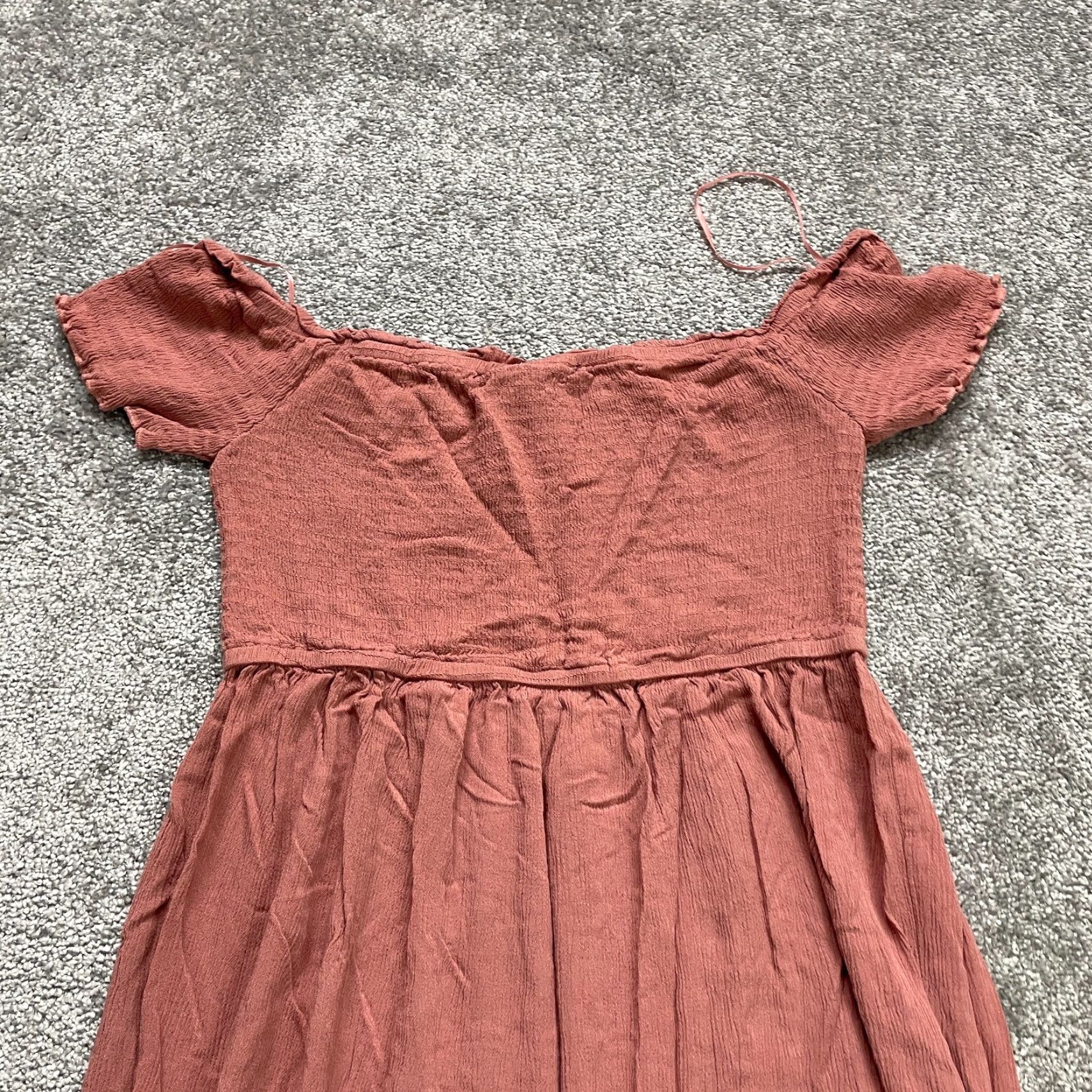 Vintage Coco And Shay Maxi Dress Women L Pink Off Shoulder Smocked Slit Rayon Long Womens Size L / US 10 / IT 46 - 3 Thumbnail