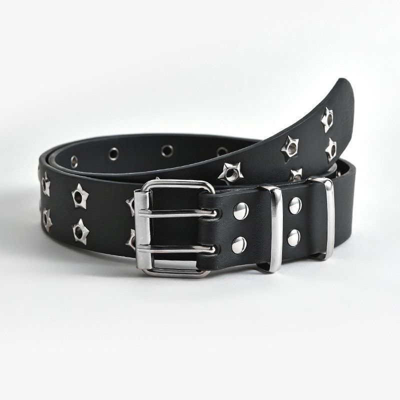 Japanese Brand Star eye rivet double pin buckel belt Size ONE SIZE - 2 Thumbnail