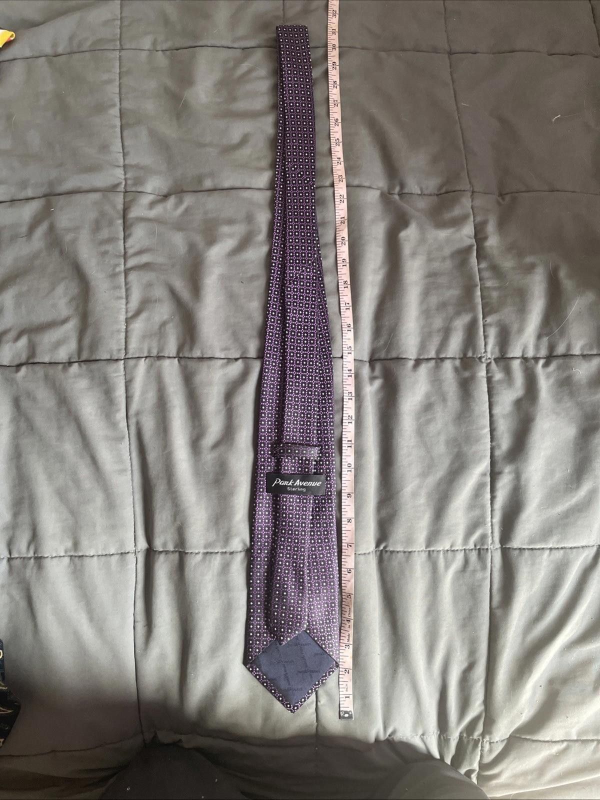 Designer Park Avenue Sterling Purple Mens Neck Tie Size ONE SIZE - 4 Thumbnail