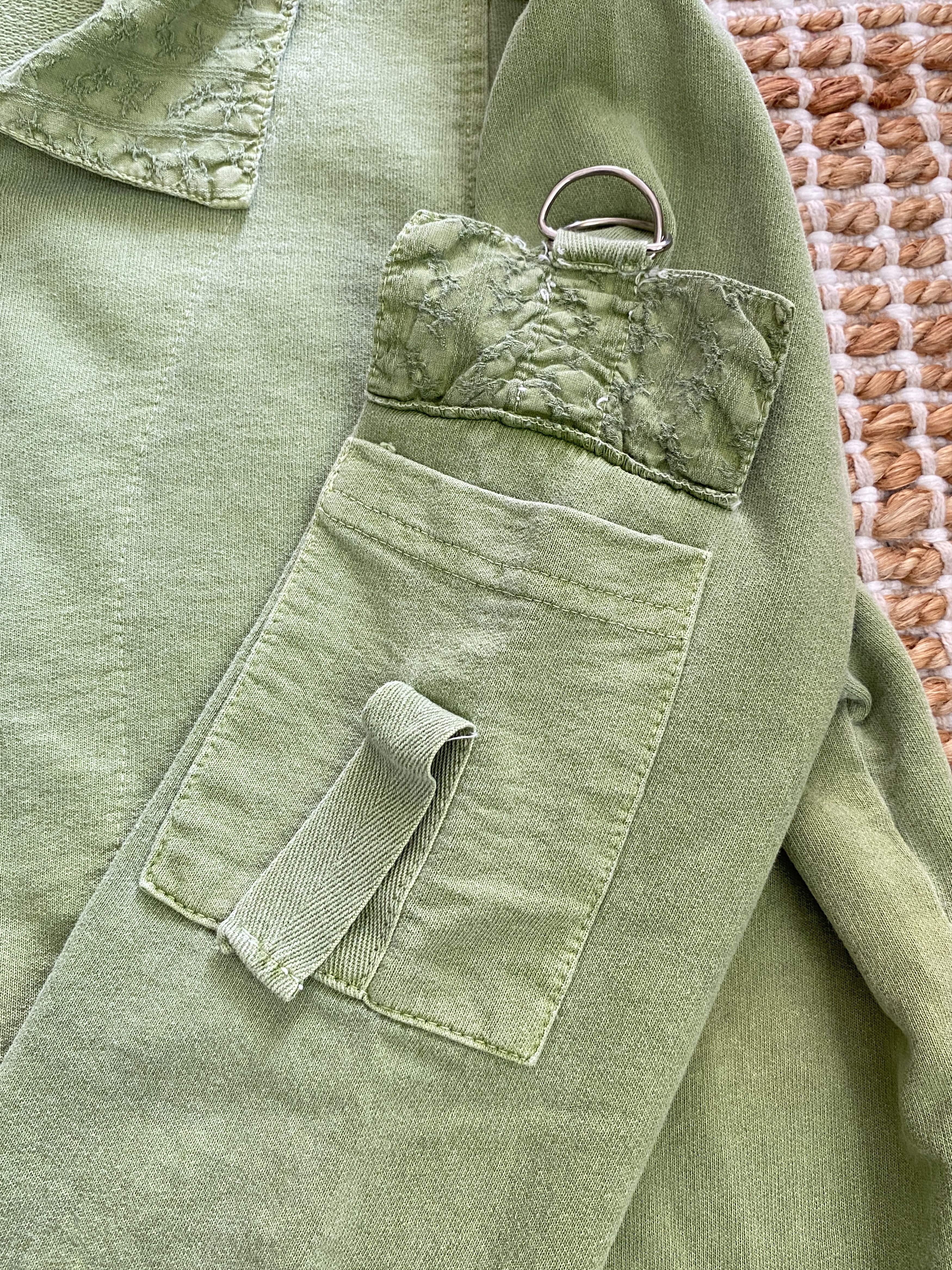 Other Vintage Focus Embroidered Zip-Up Jacket – Light Green Size M / US 6-8 / IT 42-44 - 2 Thumbnail