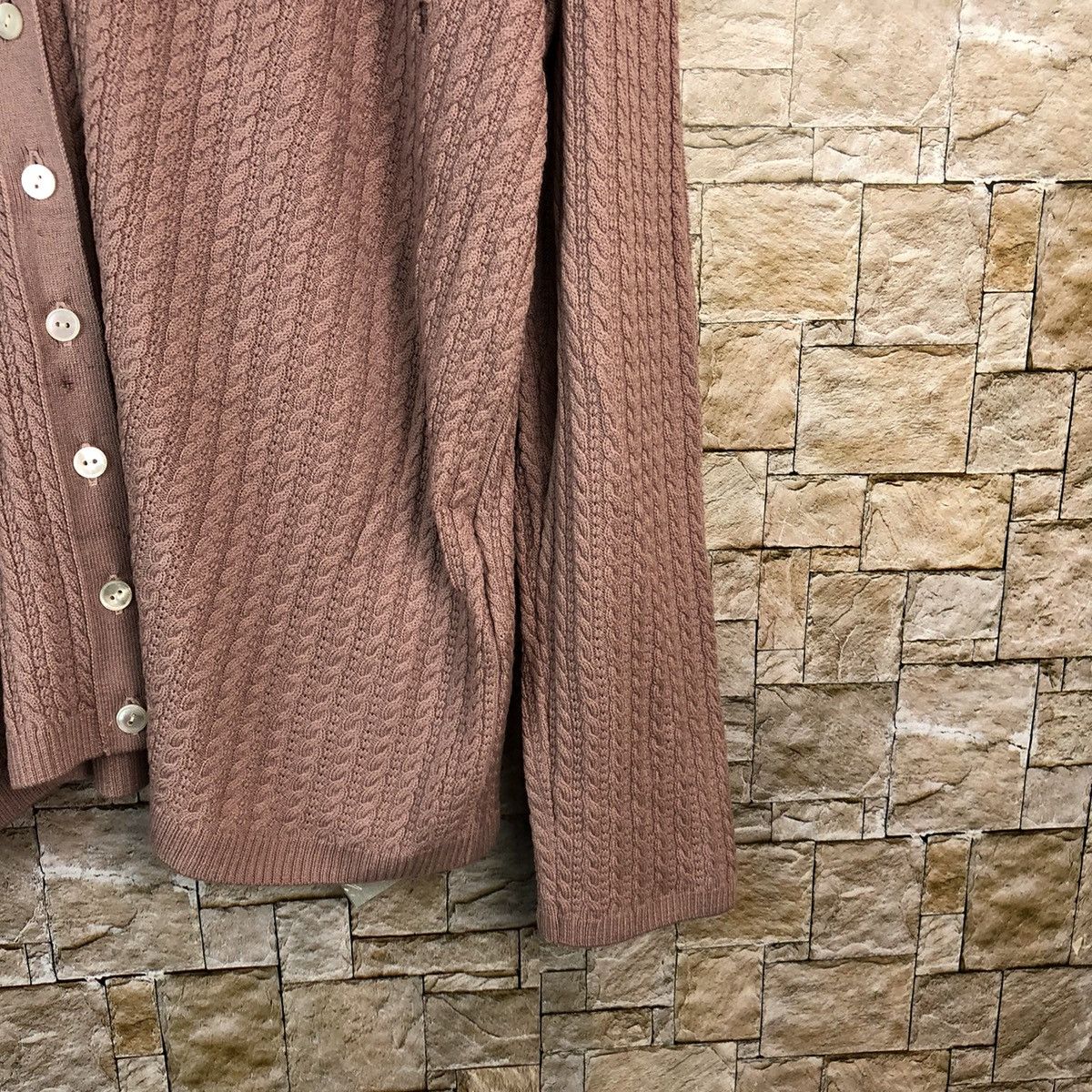 Homespun Knitwear × Japanese Brand Leilian Pink Cardigan ripped Knitwear #A1181 Size M / US 6-8 / IT 42-44 - 8 Thumbnail