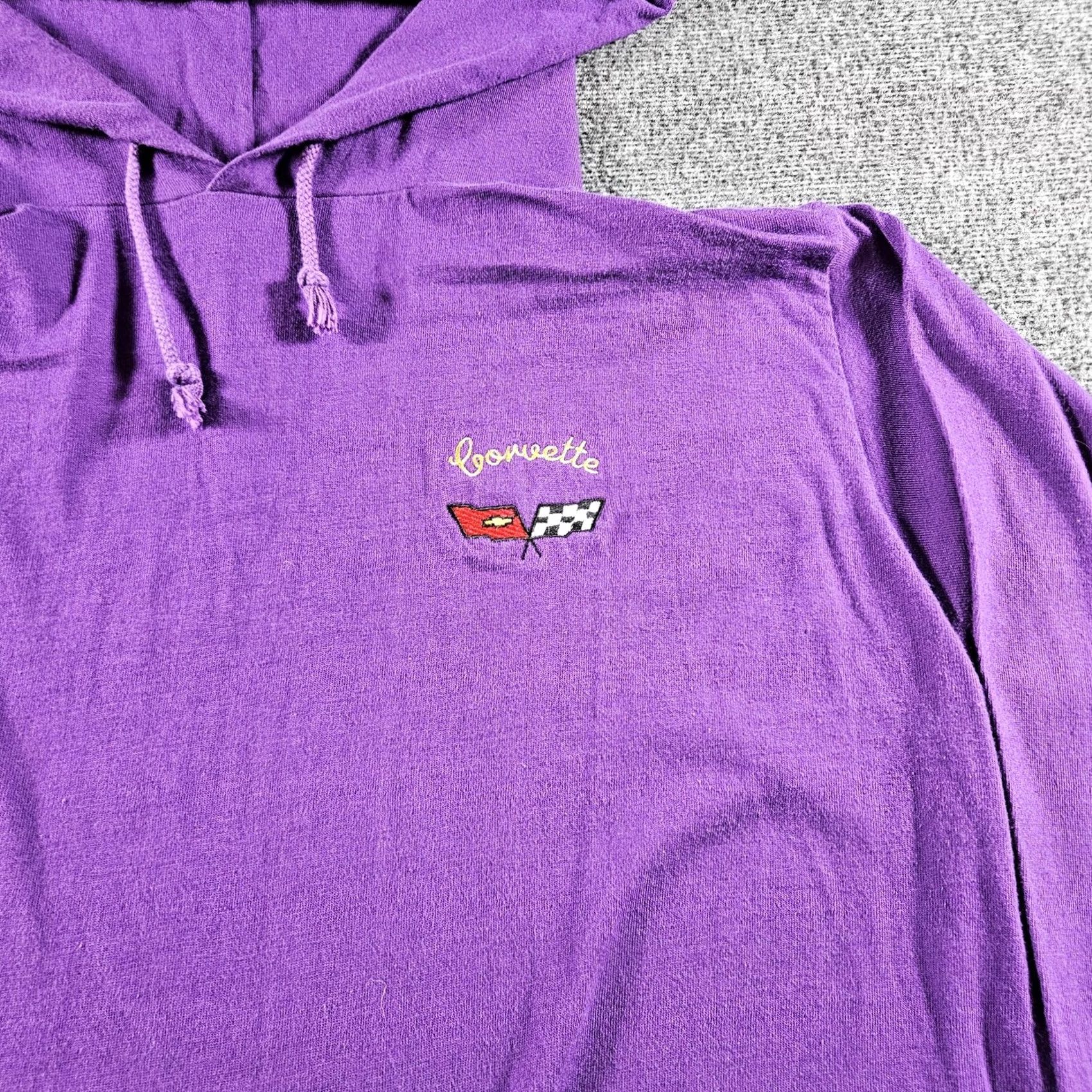 Vintage VINTAGE Healthknit Hoodie Mens Large Purple Corvette Embroidered USA 70s Size US L / EU 52-54 / 3 - 3 Thumbnail