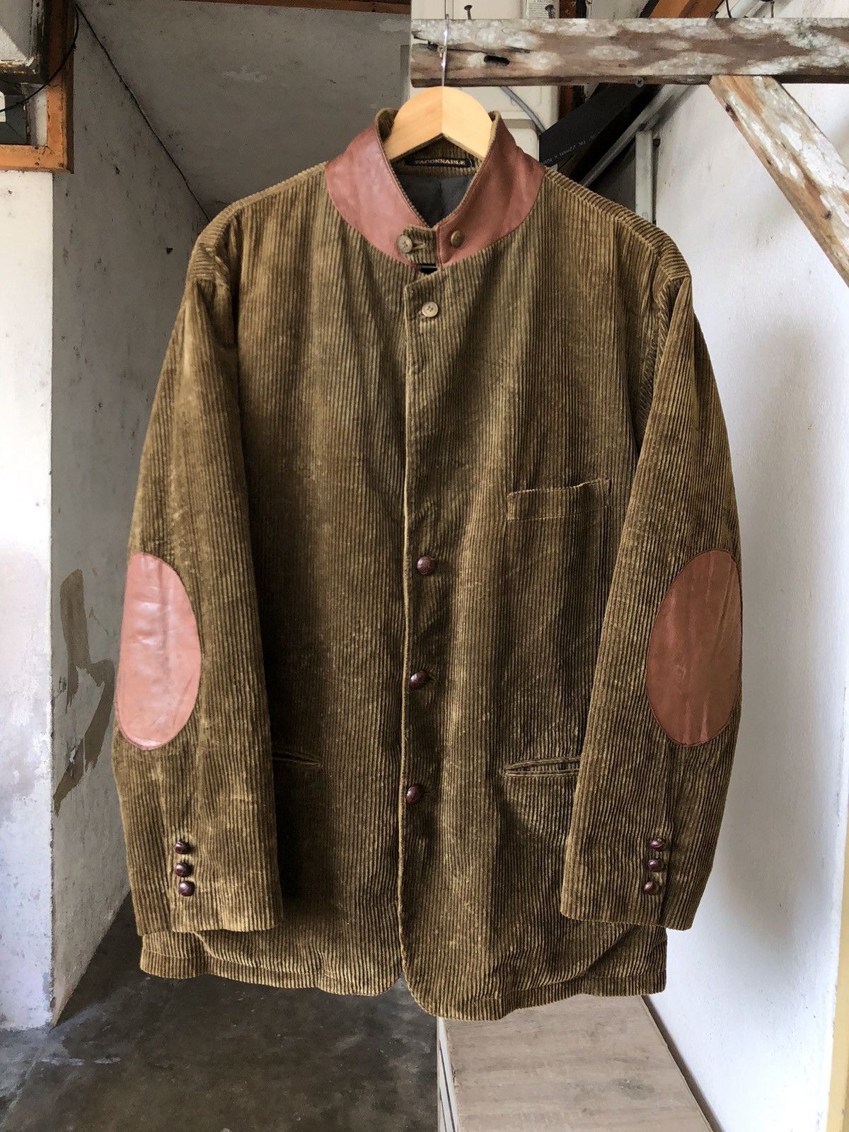Faconnable Vtg 90s Faconnable Corduroy Leather Elbow Jacket Blazer Size US L / EU 52-54 / 3 - 2 Thumbnail