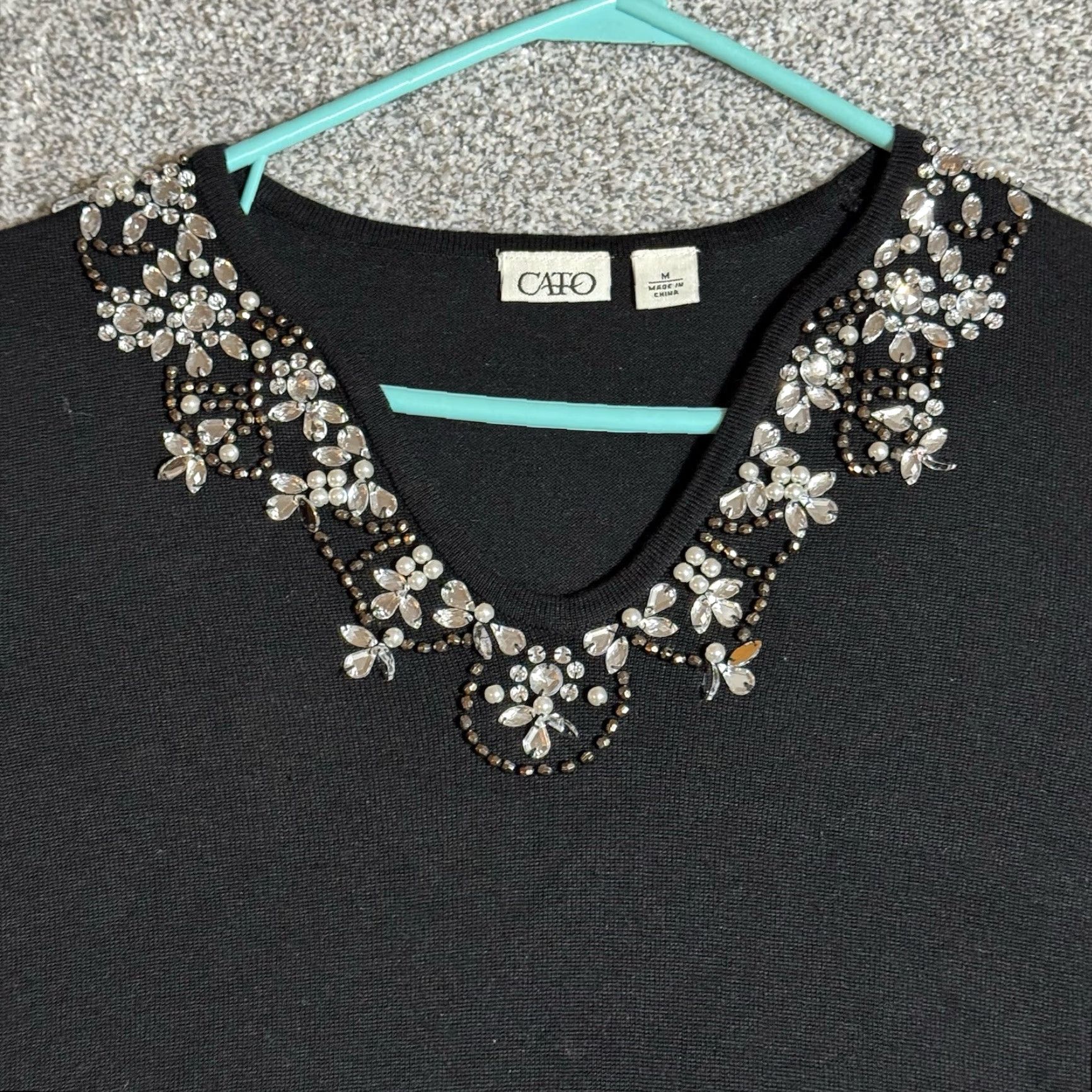 Vintage VINTAGE Y2K Top Womens Size Medium Beaded Embellished Feminine Chic Evening Wear Shirt Blouse 70% Rayon 30% Nylon Black 90s City Fairy Mens? Size M / US 6-8 / IT 42-44 - 5 Thumbnail