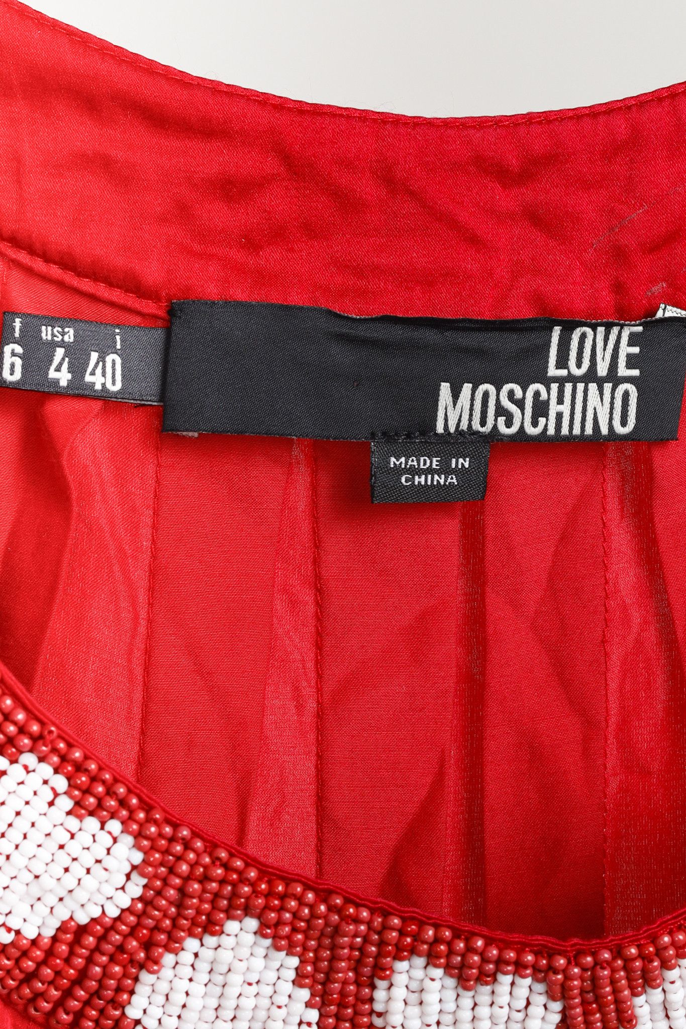 Love Moschino Love Moschino Beaded Hearts Collar Red Halter Blouse Size S / US 4 / IT 40 - 4 Thumbnail