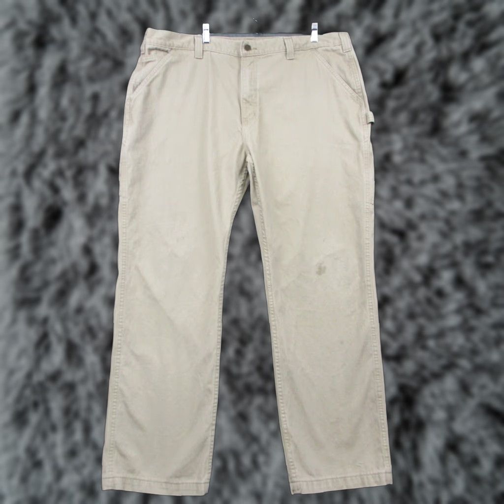 Carhartt Carhartt Carpenter Pants Mens 40x30 Khaki Relaxed Fit Work B324FDK Vintage No (adjusted) Size US 40 / EU 56 - 1 Thumbnail