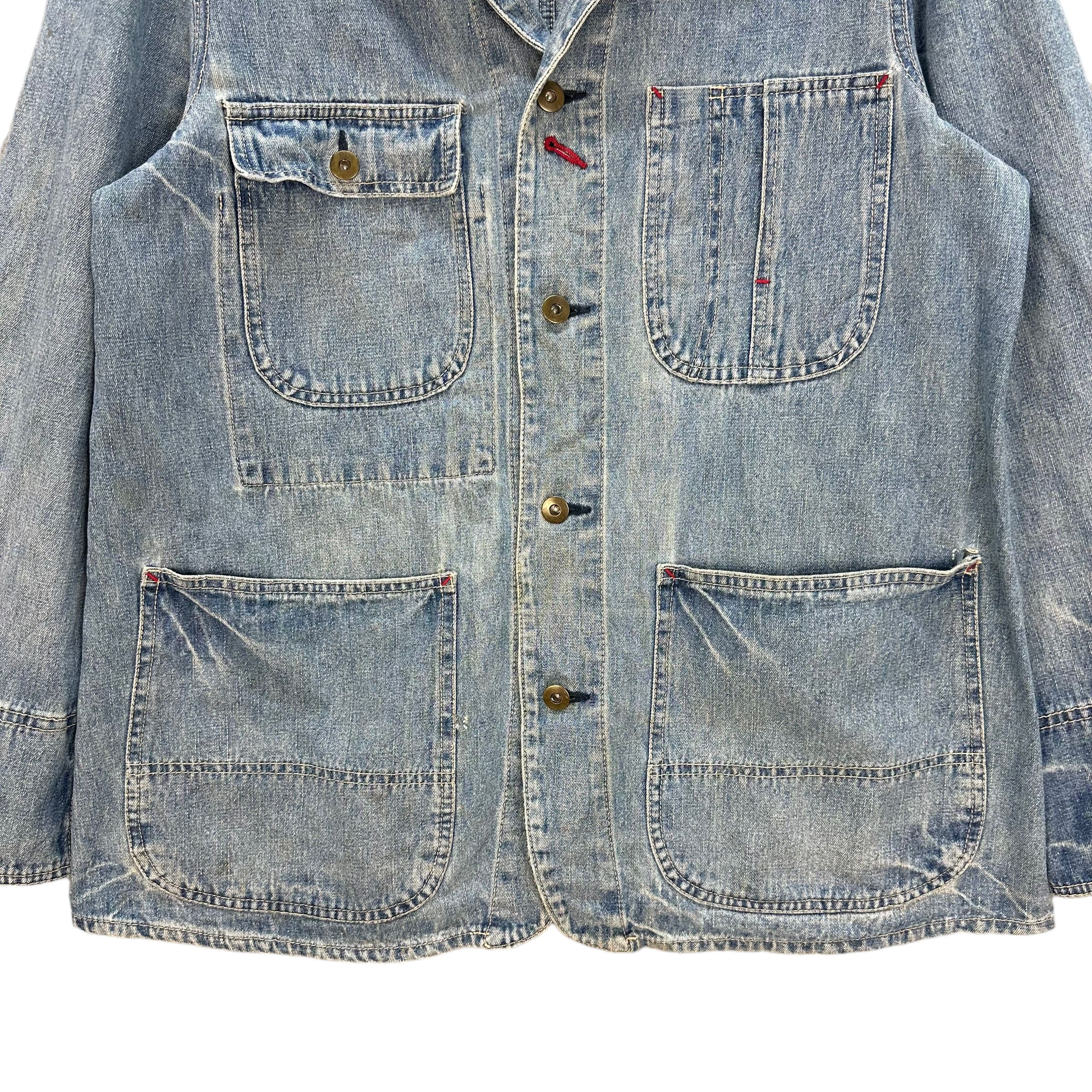 Japanese Brand US NAVAL WASHED DENIM CHORE JACKET #7985-195 Size US L / EU 52-54 / 3 - 3 Thumbnail