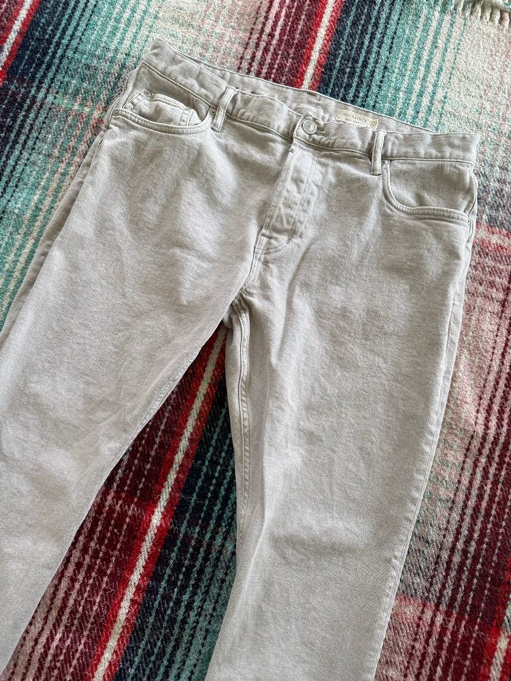 Allsaints Men's ALLSAINTS Slim Straight Jeans Waist 36 Gray Size US 36 / EU 52 - 2 Thumbnail