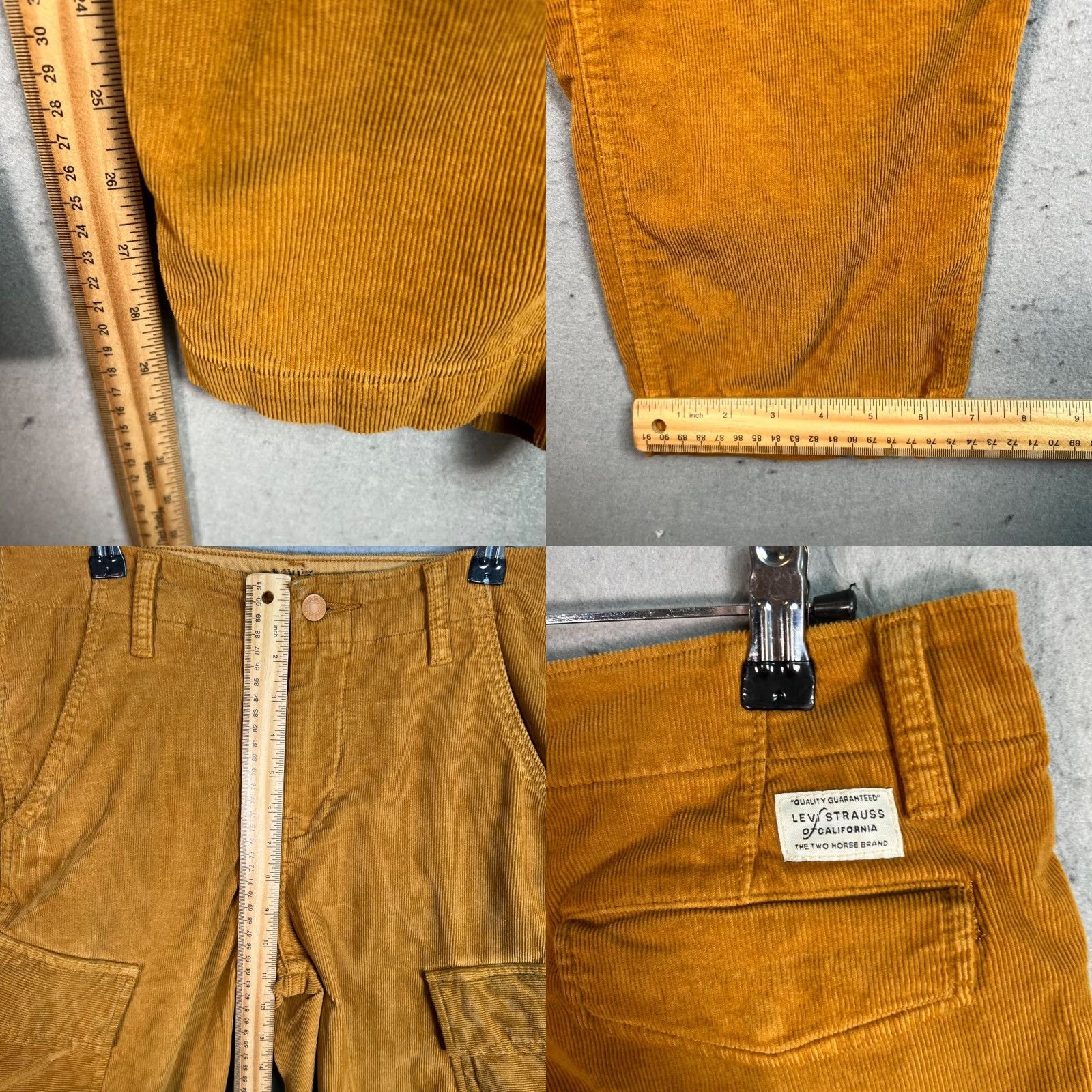 Levi's VINTAGE Levi's XX Mens 29x32 Cargo Tapered Corduroy Pants Mustard Brown Cargo Pants Mens 29 Brown 90s? Size US 29 - 8 Thumbnail