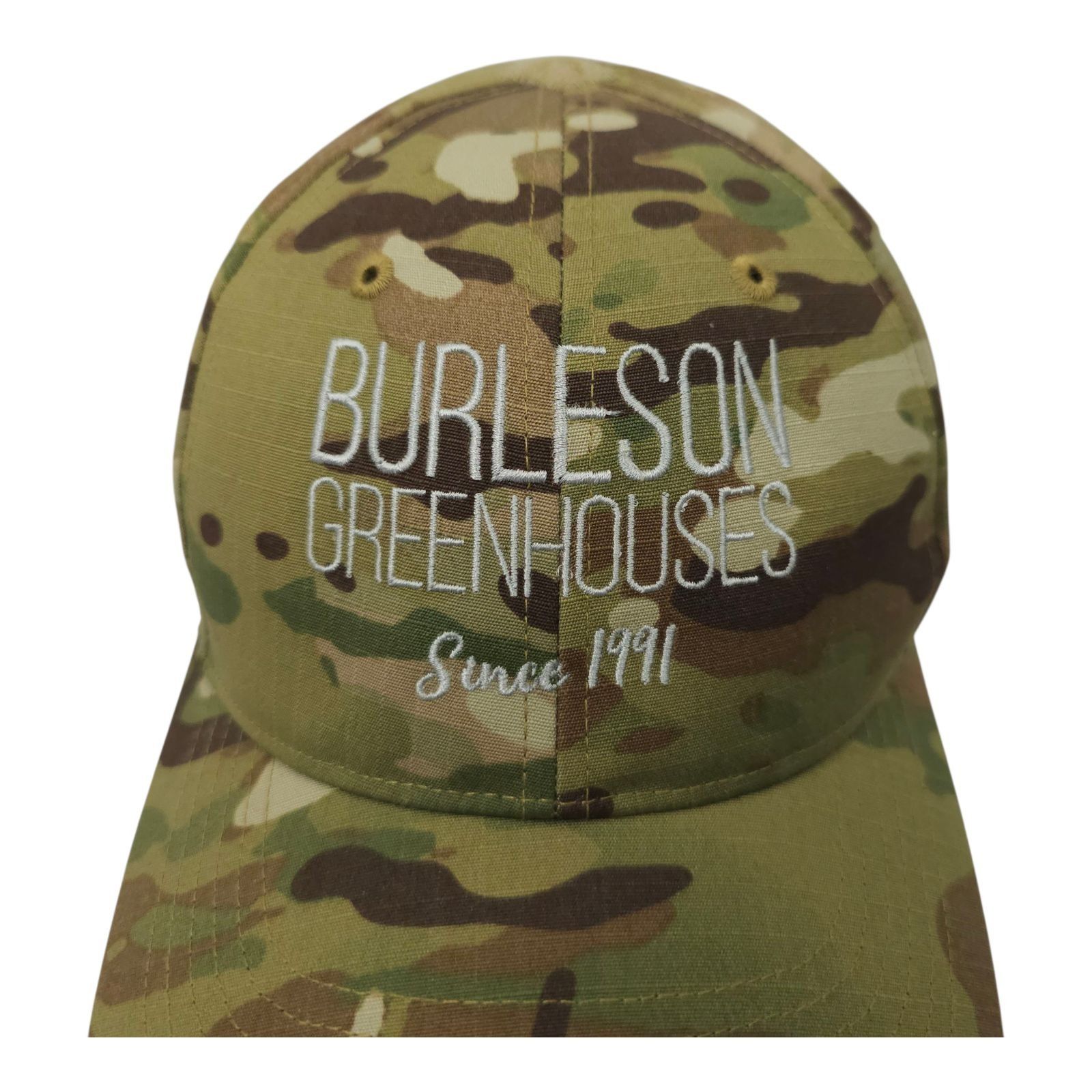Richardson Burleson Greenhouses Camo Strapback Cap Hat Trucker Baseball Size ONE SIZE - 7 Thumbnail