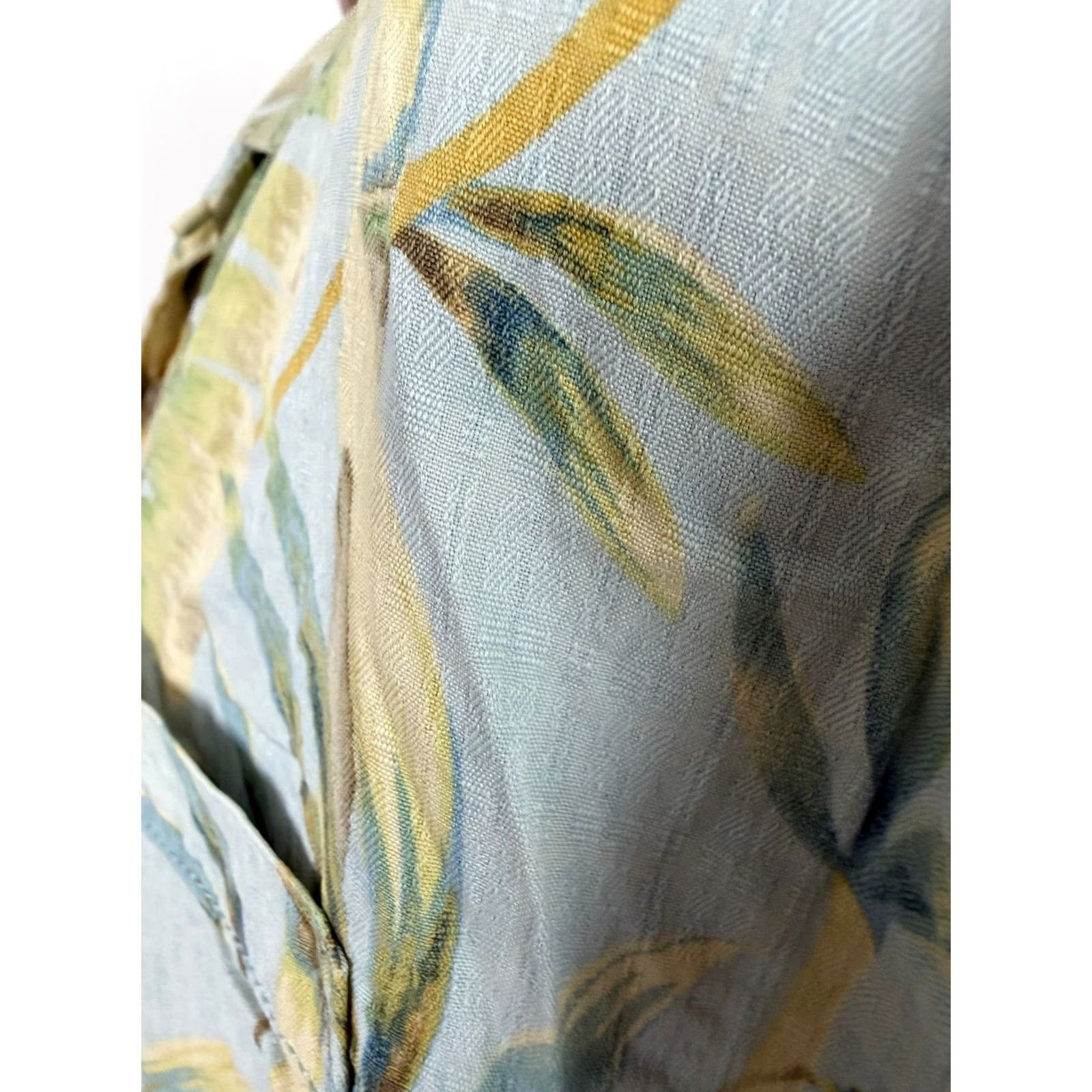 Tommy Bahama Tommy Bahama Shirt Men Large Silk Hawaiian Bamboo Floral Leaf Camp Collar Aloha Shirt Size US L / EU 52-54 / 3 - 7 Thumbnail
