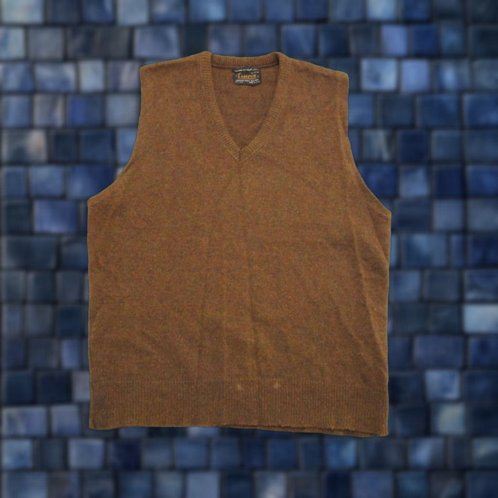 Vintage VINTAGE Campus Wool Knit Vest Brown Retro Women L Reading Size L Size L / US 10 / IT 46 - 1 Thumbnail