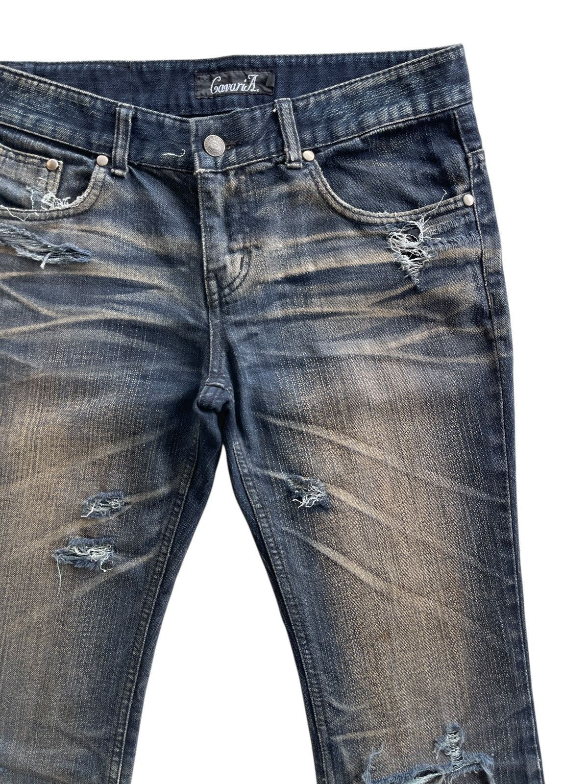 Japanese Brand CavariA Distressed Flare Denim Size US 30 / EU 46 - 8 Thumbnail