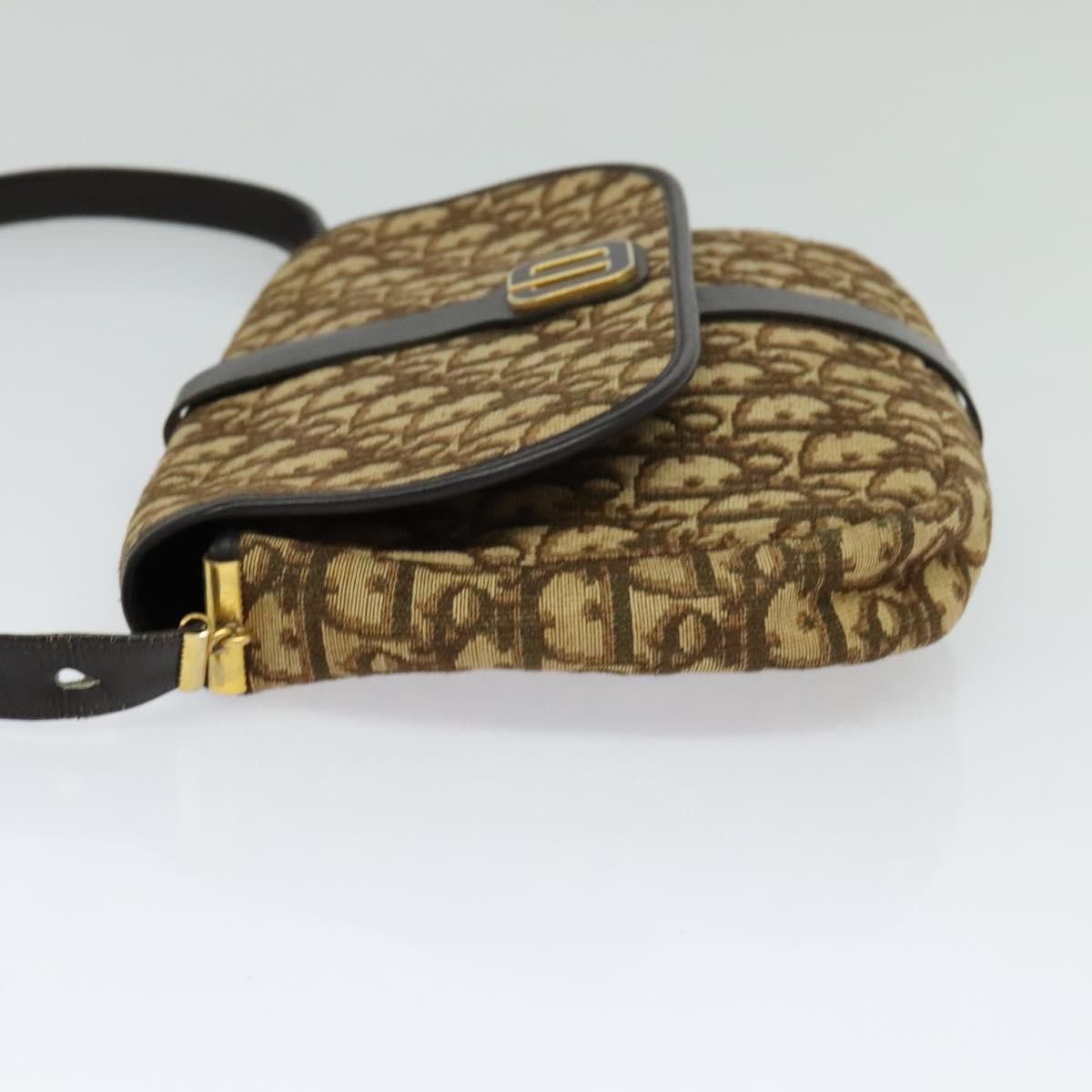 Dior DIOR Trotter Canvas Shoulder Bag Brown Gold Size ONE SIZE - 4 Thumbnail