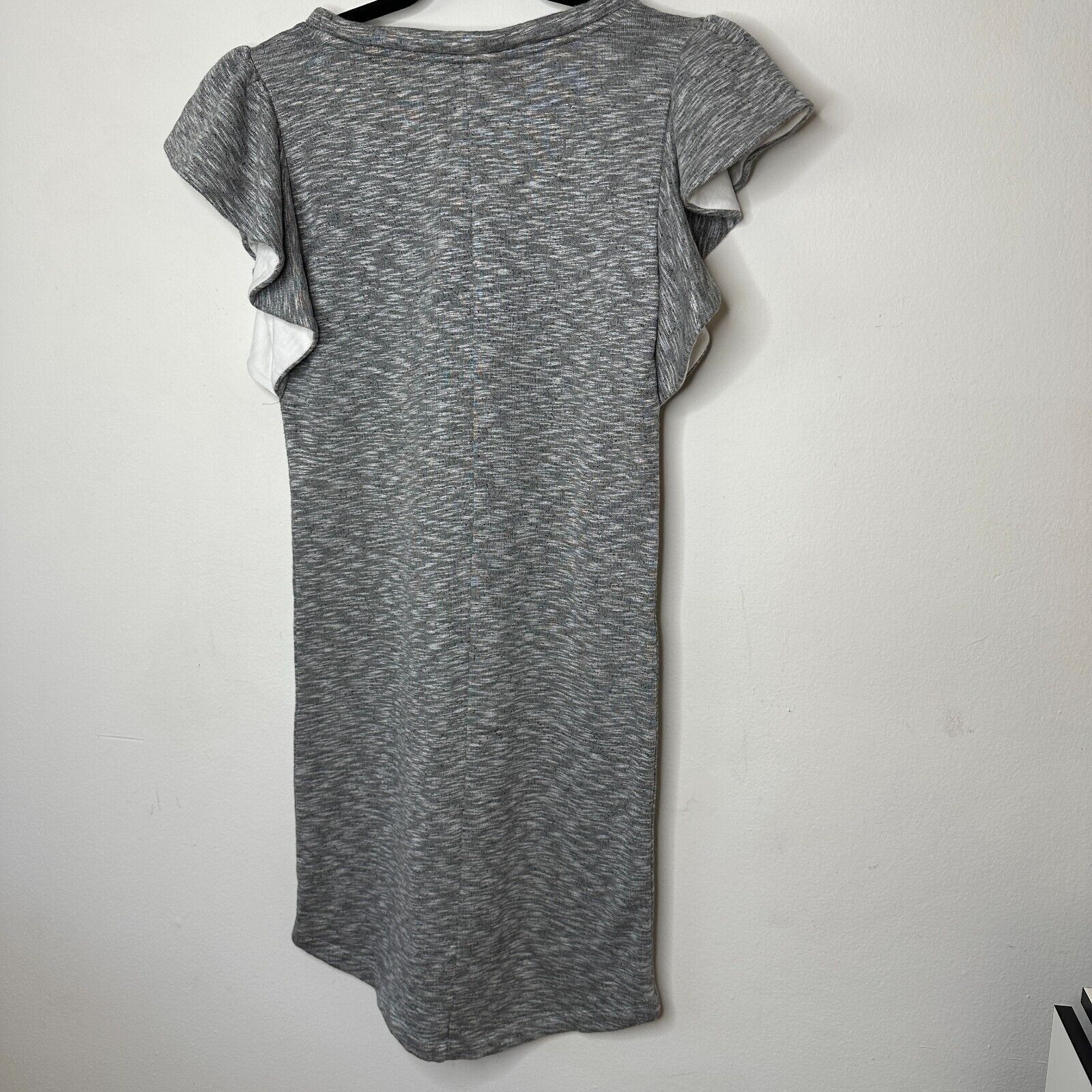 Asos ASOS Y.A.S Marled Gray Knit Ruffle Sleeve Mini Dress 38 Size M / US 6-8 / IT 42-44 - 5 Thumbnail