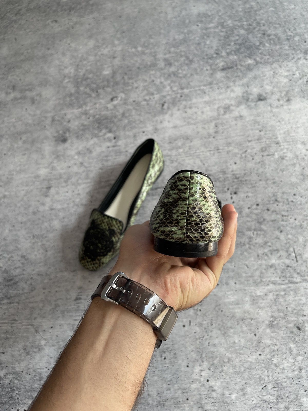 Kenzo Kenzo Green Loafers Size 35 - Snake Skin Effect with Tiger Size US 4 / IT 34 - 16 Thumbnail