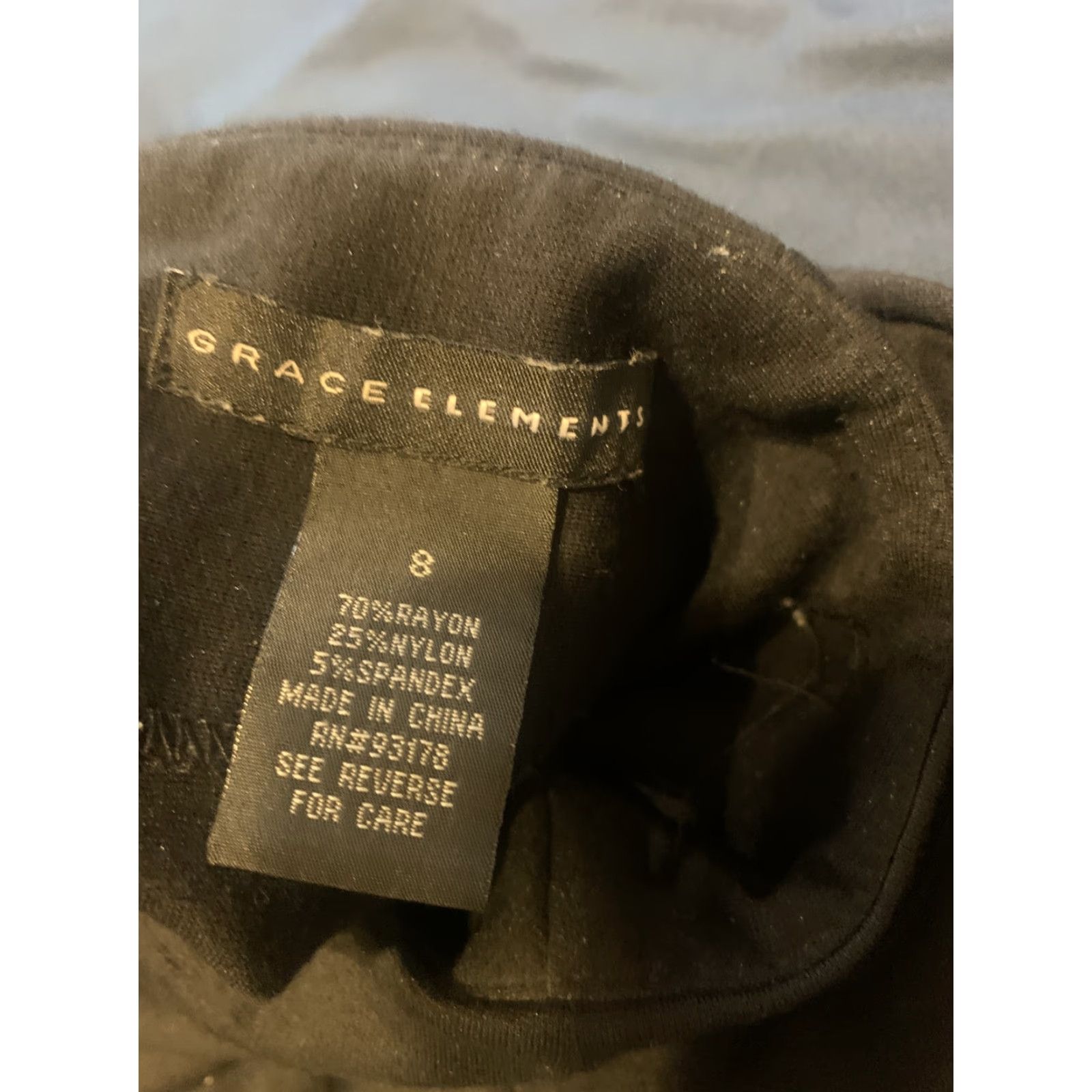 Vintage Grace Elements Skirt Women 8 Black Knee Length Petite Pull-On Polyester Rayon Pre-owned Size 30" / US 8 / IT 44 - 6 Thumbnail