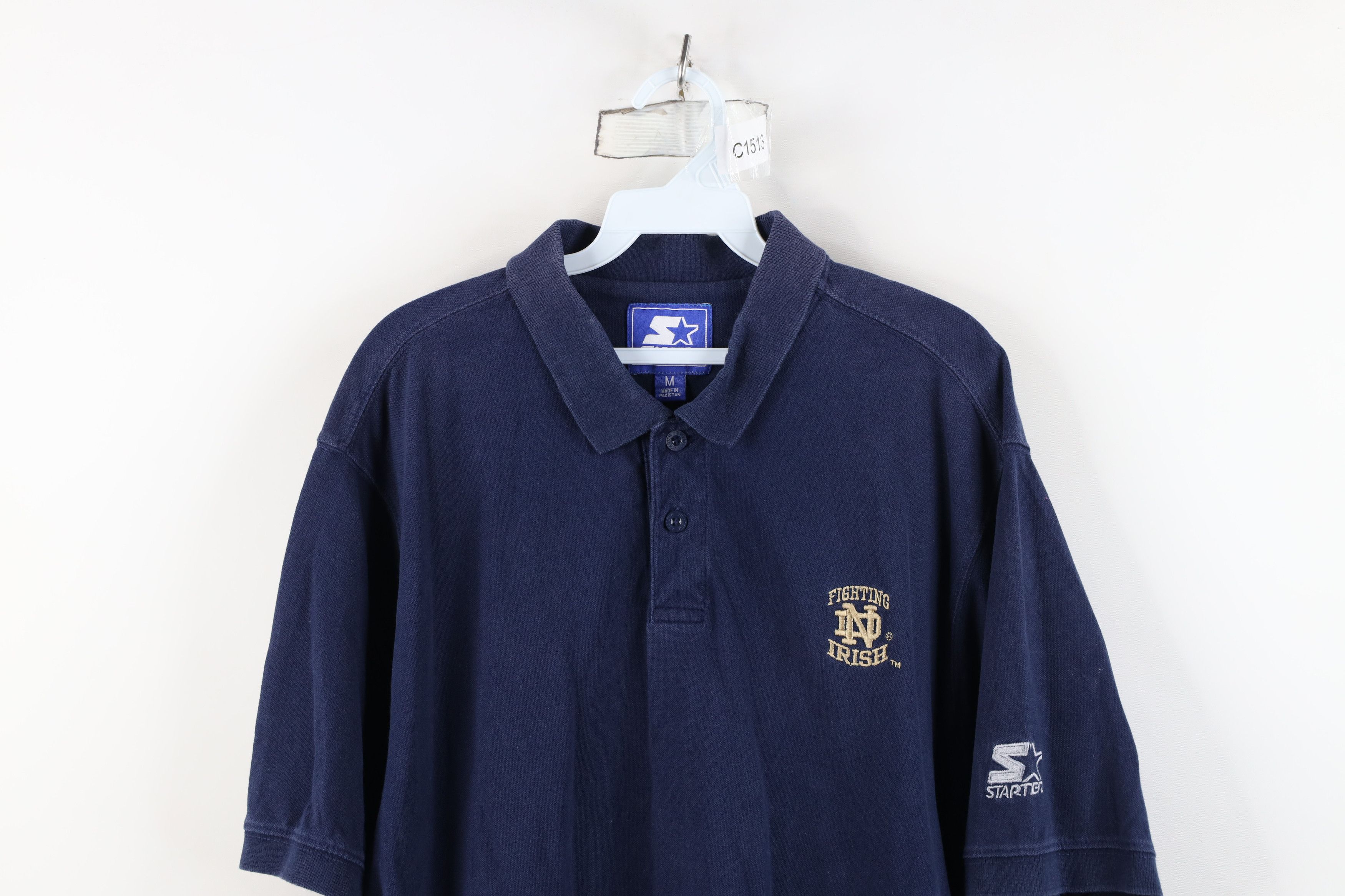 Starter Vintage 90s Starter Dame University Golf Polo Shirt Blue Size US M / EU 48-50 / 2 - 2 Thumbnail