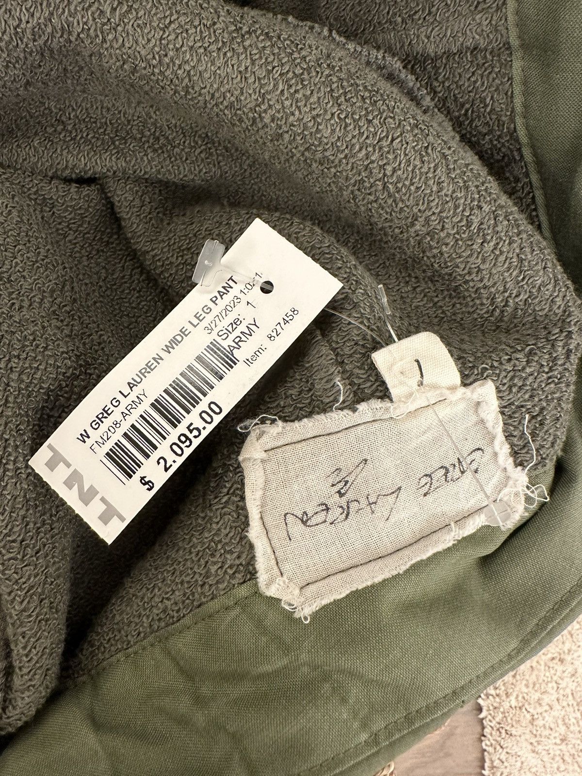 Greg Lauren GREG LAUREN ARMY JACKET SIDE ZIPPER WIDE LEG CARGO