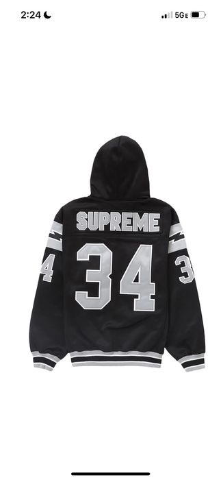 Supreme Football Zip Up Hooded Sweatshirt Black | Grailed