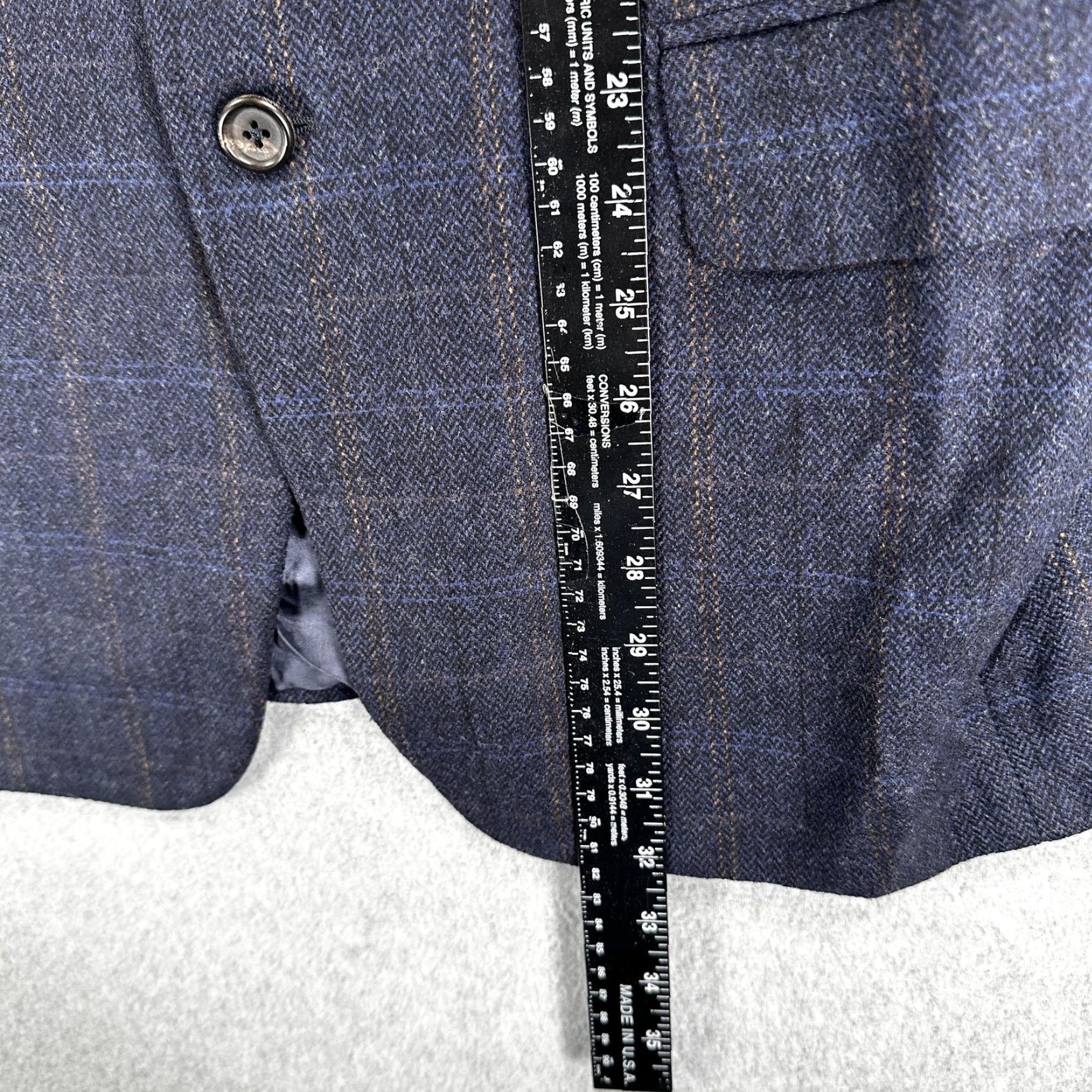 Isaia Gianluca Isaia Sport Coat Mens 40 Blue Herringbone Wool Cashmere Italy Size US XXS / EU 40 - 7 Thumbnail