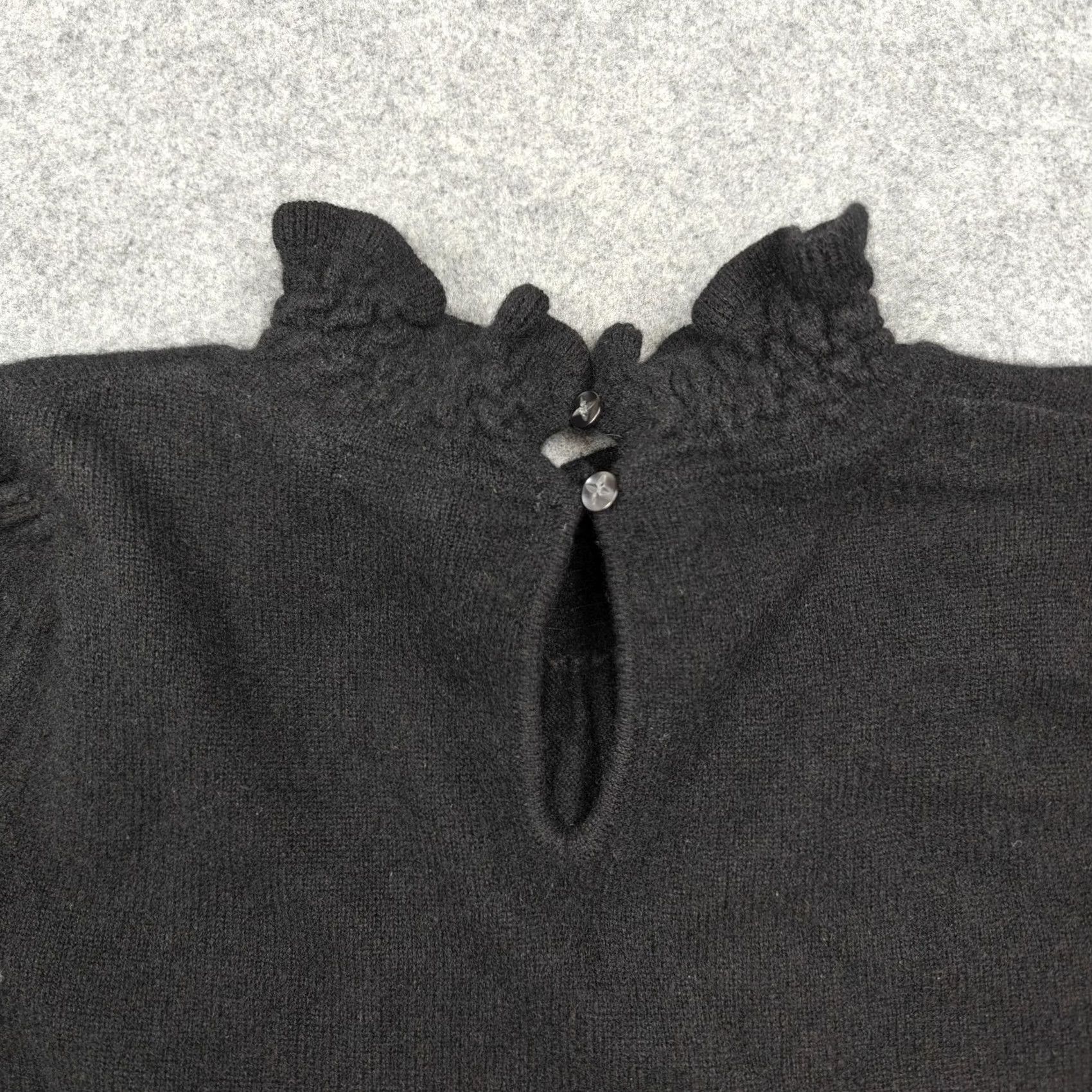 Anthropologie Anthropologie Sweater Womens Small Black Cashmere Mock Neck Ruffle Short Sleeve Size S / US 4 / IT 40 - 6 Thumbnail