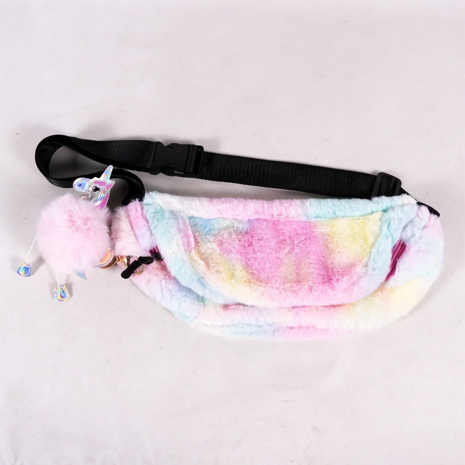 Other Unicorn Soft Fuzzy Plush Fanny Pack Waist Bag Purse Pink Size ONE SIZE - 1 Thumbnail