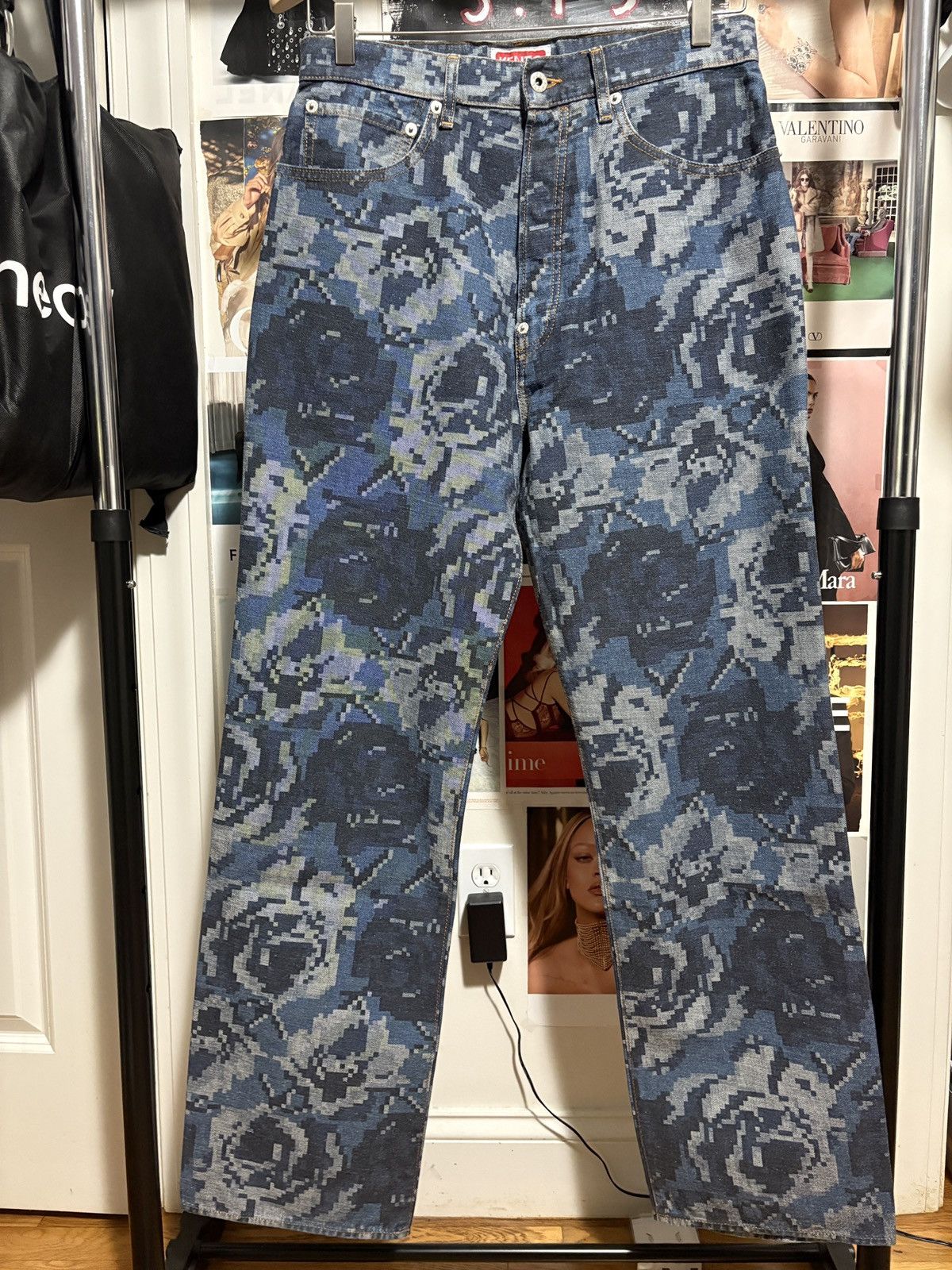 Kenzo Kenzo x Nigo Pixelated Floral Jeans Size US 29 - 2 Thumbnail