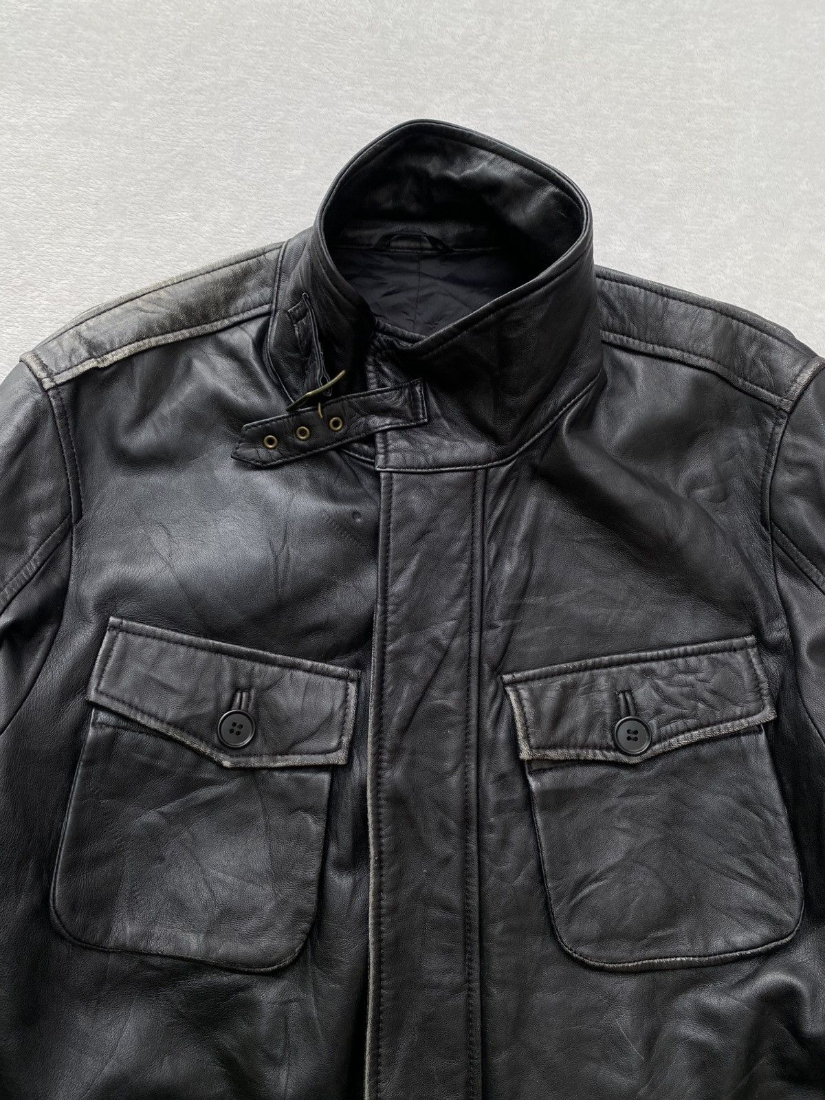 Japanese Brand 90s- Gotairiku- Onward Kashiyama- Utility Leather Jacket Size US M / EU 48-50 / 2 - 3 Thumbnail