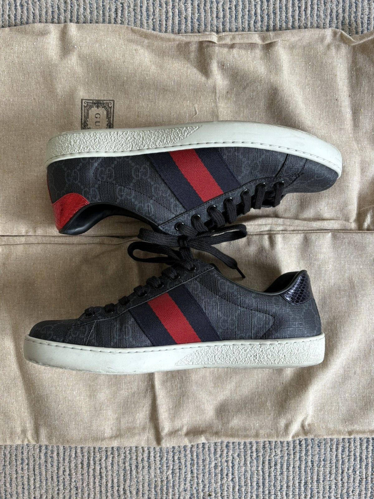 Gucci Black Ace Sneakers Size US 6 / EU 39 - 6 Thumbnail