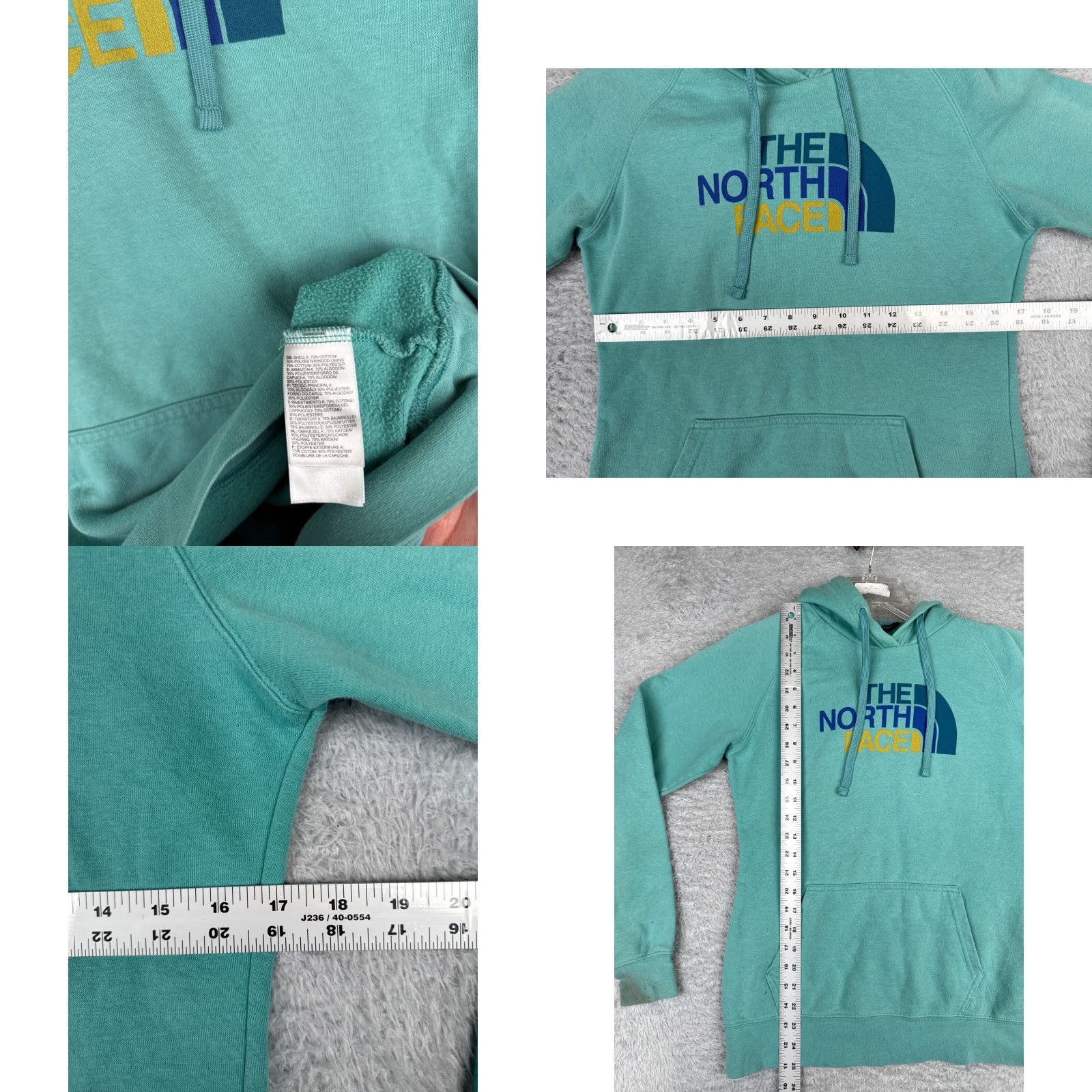 The North Face The North Face Hoodie Womens Small Teal Pullover Cotton Jersey Size S / US 4 / IT 40 - 8 Thumbnail