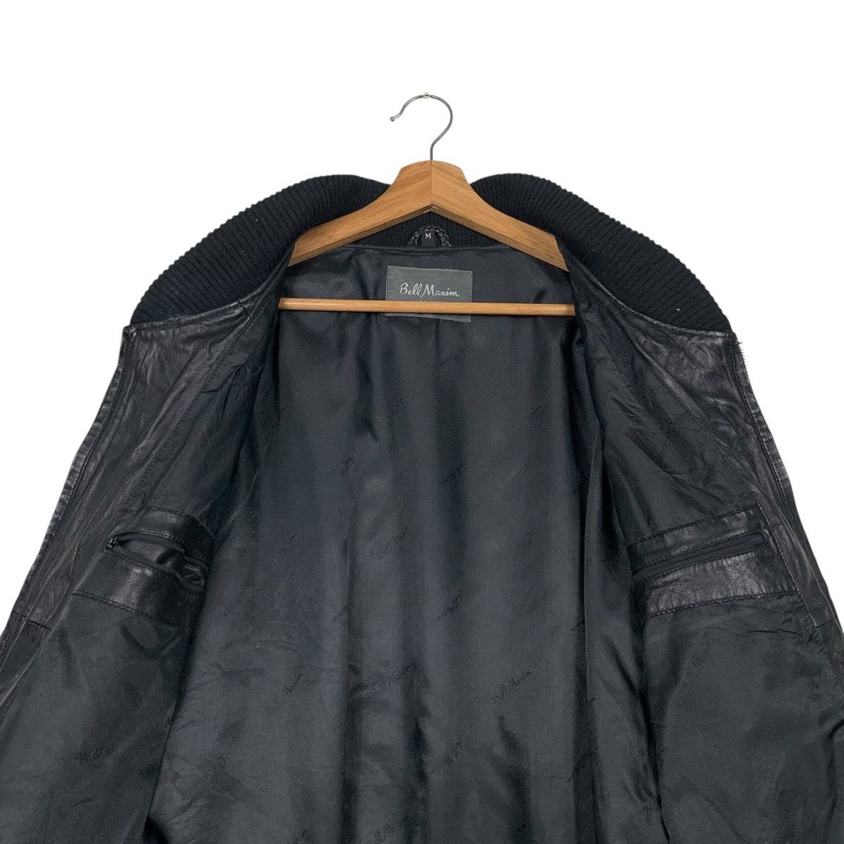 Japanese Brand BELL MAXIM Ships Big Logo Leather Bomber Jacket #2247-C99 Size US M / EU 48-50 / 2 - 12 Thumbnail