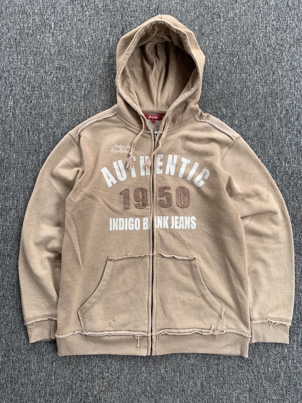 Other Indigo Bank Sunfaded Distressed Vintage Style Zip Jacket Size US L / EU 52-54 / 3 - 6 Thumbnail