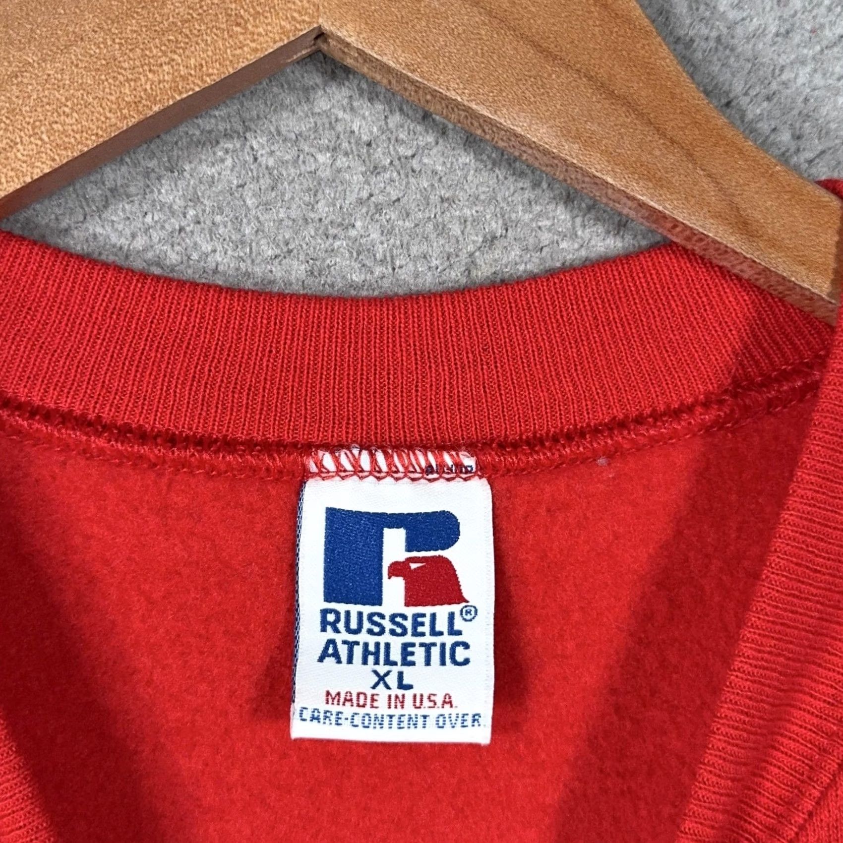 Russell Athletic VINTAGE Russell Athletic Sweatshirt Mens XL Red PowerFit Crew Made USA 90s Size US XL / EU 56 / 4 - 3 Thumbnail