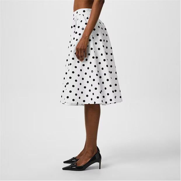 Dolce & Gabbana o1g2r1mq1024 Polka Midi Skirts in Bianco & Black Size 30" / US 8 / IT 44 - 4 Thumbnail