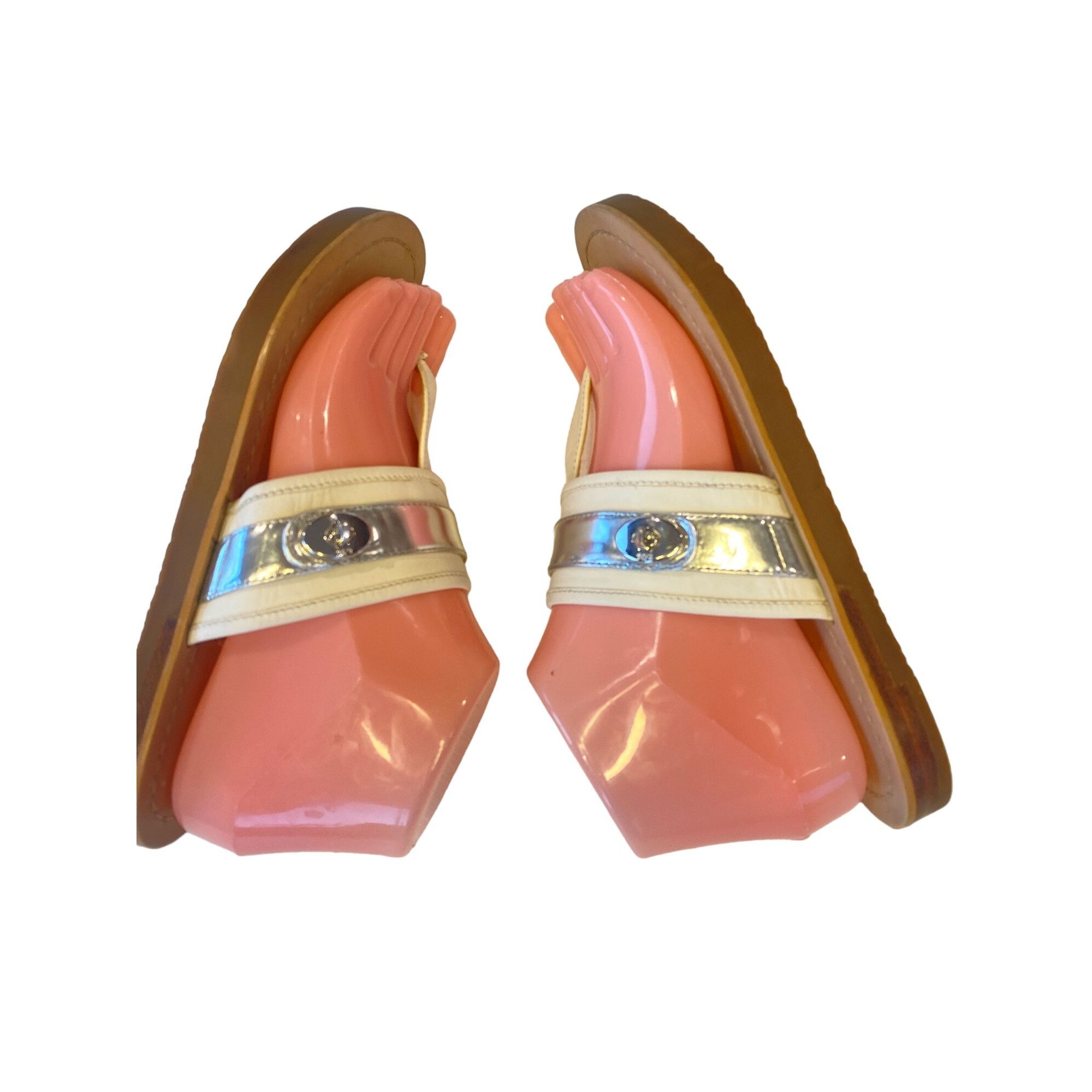 Coach Coach Women's 7 Eileen Turn lock Slide Sandals Ivory/Silver Size US 7 / IT 37 - 5 Thumbnail