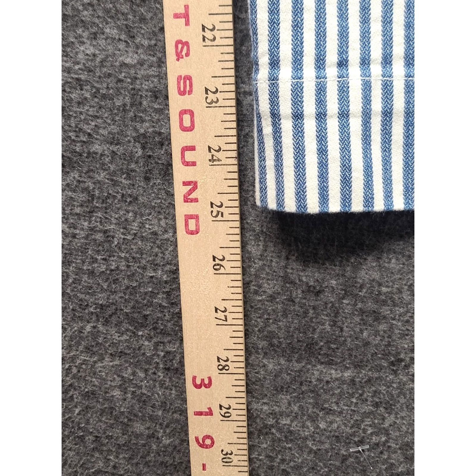 Madewell Madewell Emmett Pants Womens 30x25 Relaxed Wide-Leg Cropped Seersucker Blue Cotton Polyester Spandex Twill 90s Bohemian City Womens Size 30" / US 8 / IT 44 - 5 Thumbnail