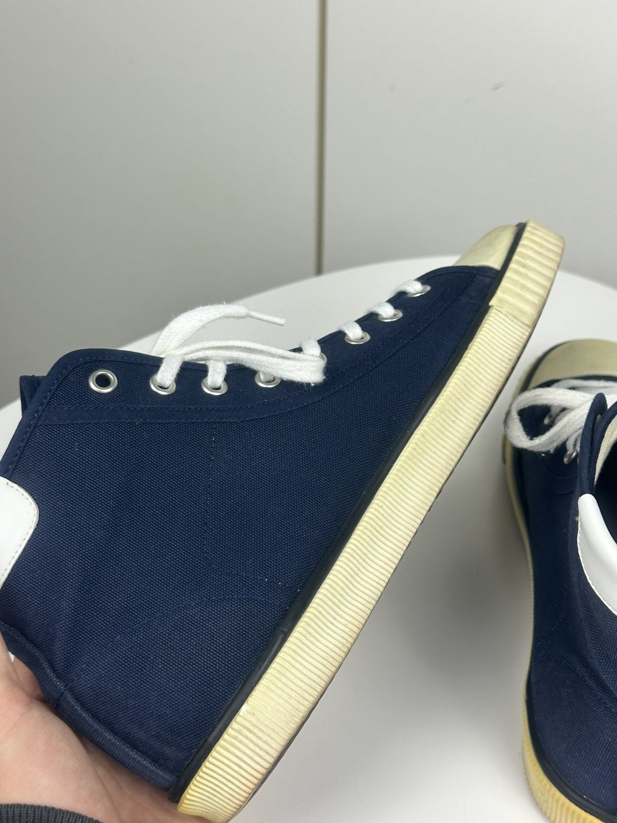 Celine Celine High Top Canvas Sneakers Navy Size US 8.5 / IT 38.5 - 5 Thumbnail