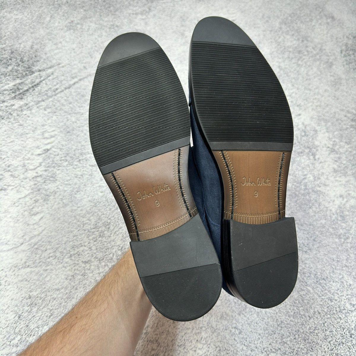 Designer John White Mens Navy Suede Double Monks US10-10.5 28-28.5cm Size US 10 / EU 43 - 7 Thumbnail