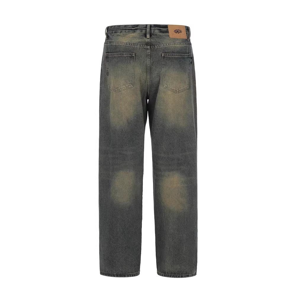 Japanese Brand × Jean Washed distressed retro trend loose straight jeans Size US 32 / EU 48 - 2 Thumbnail