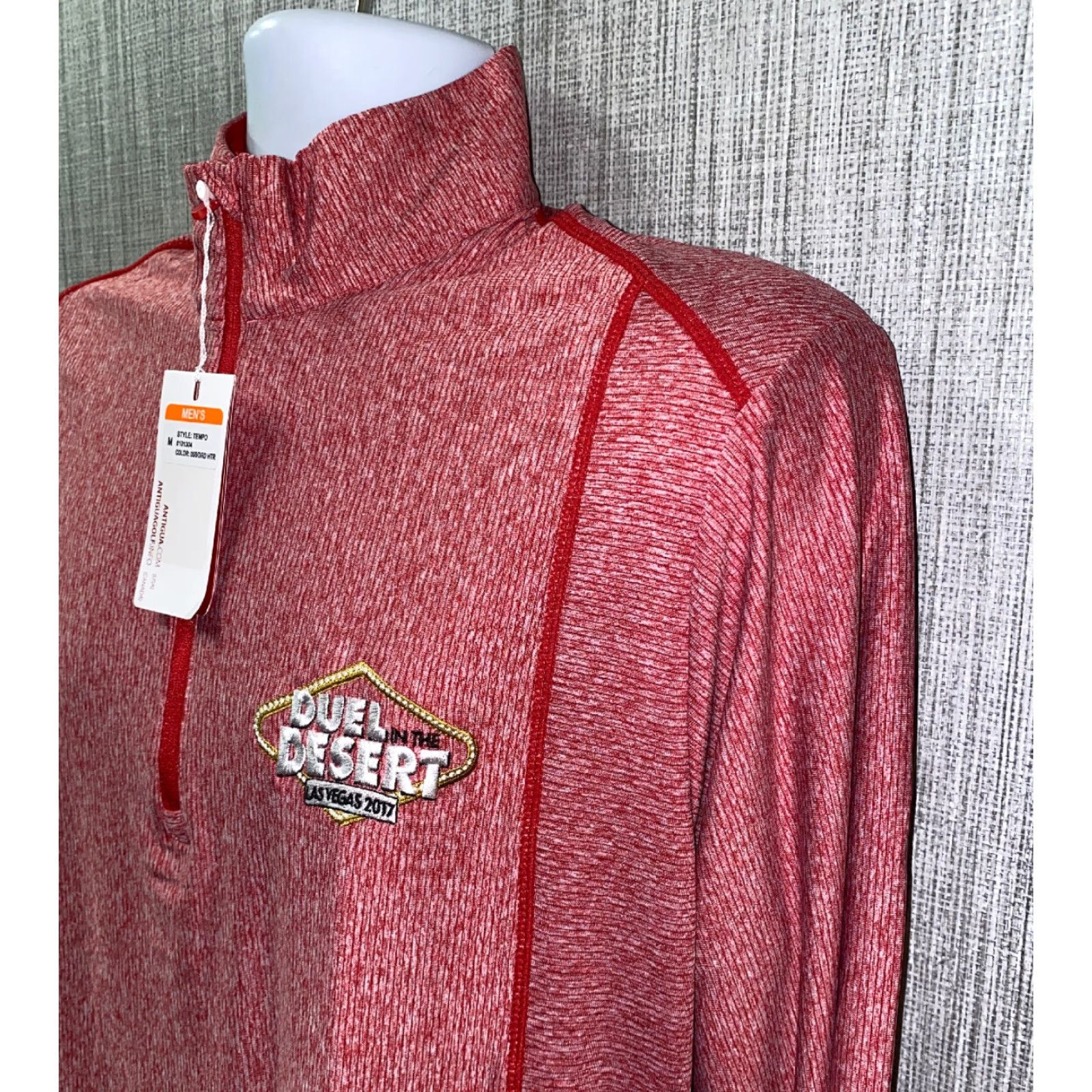 Vintage Antigua Mens Red DUEL IN THE DESERT 1/2 Zip Polyester Pullover Jacket M NEW Jacket Mens Red DUEL IN THE DESERT 1/2 Zip Pullover Polyester Antigua Size US M / EU 48-50 / 2 - 2 Thumbnail
