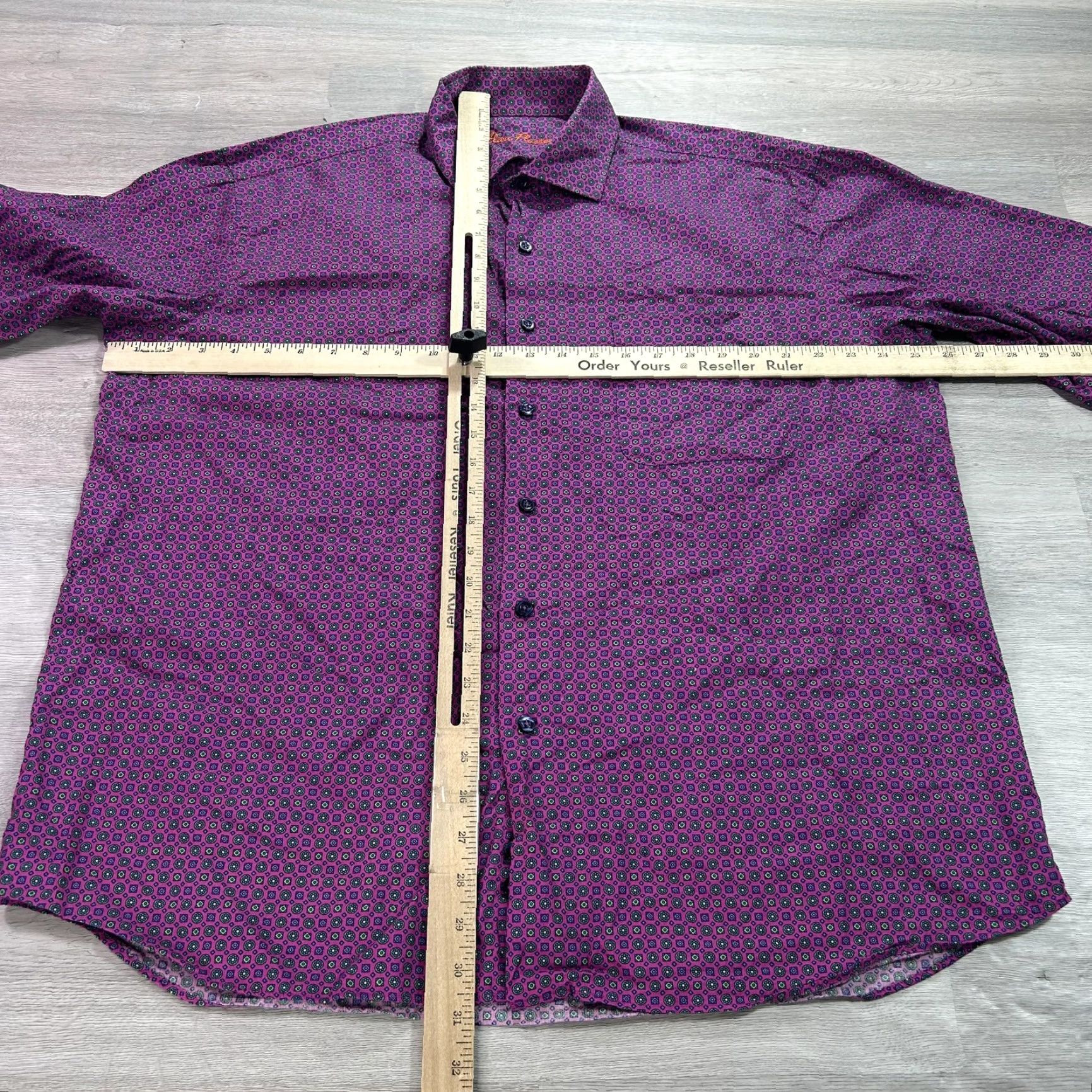 Pinko Alan Flusser Shirt Mens XL Pink Geometric 100% Cotton Button Up Long Sleeve Size US XL / EU 56 / 4 - 6 Thumbnail