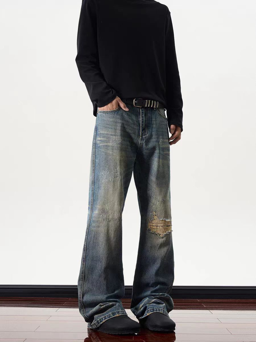 Japanese Brand × Jean High street ripped patched and distressed micro flared jeans Size US 34 / EU 50 - 3 Thumbnail