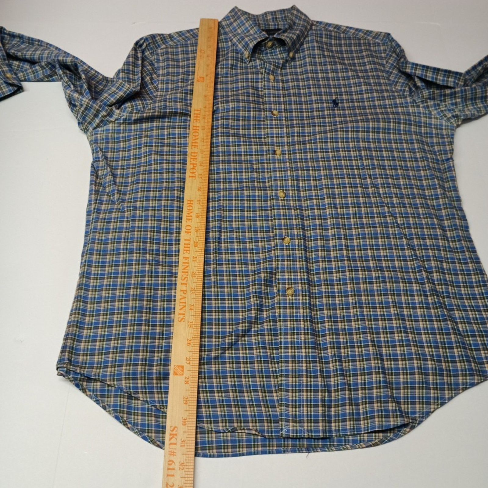 Ralph Lauren Ralph Lauren Button Down Shirt Men's L Large Blue Tan Plaid Size US L / EU 52-54 / 3 - 6 Thumbnail