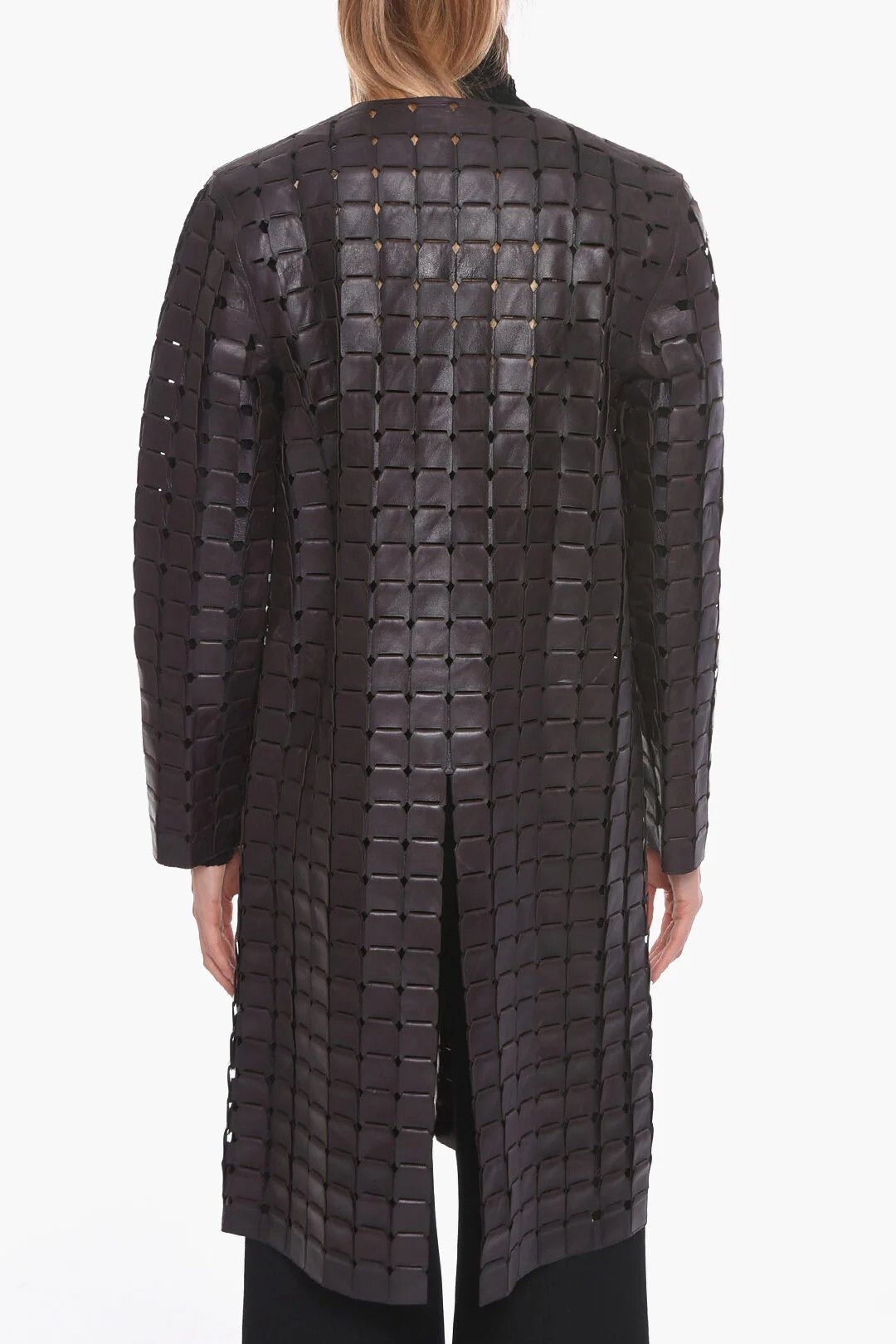 Bottega Veneta og1mm0426 Woven Leather Coat in Brown Size XS / US 0-2 / IT 36-38 - 2 Thumbnail