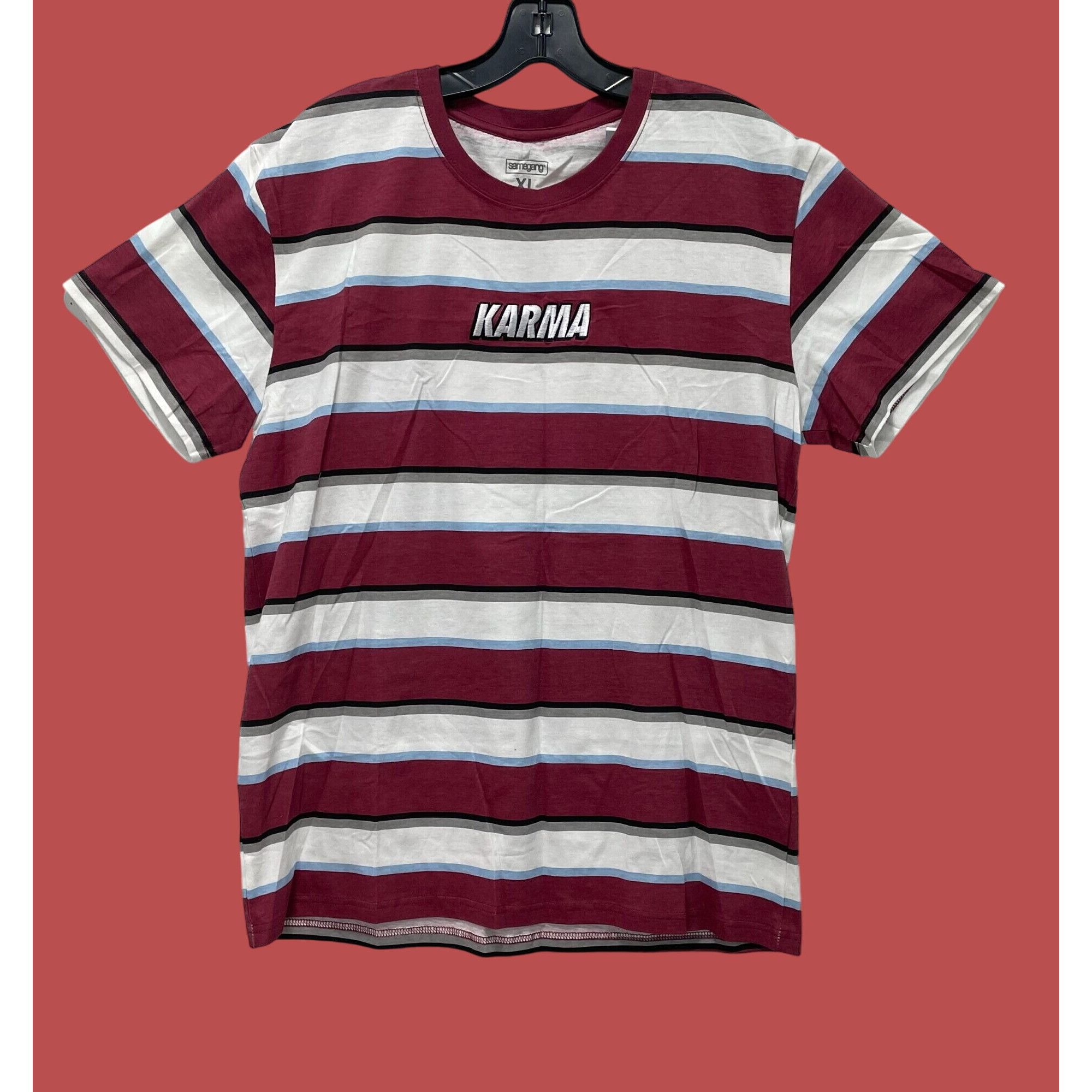 Other Samegang - Men's Striped Short Sleeves T-Shirt - Graphic Tee Size US XL / EU 56 / 4 - 1 Thumbnail