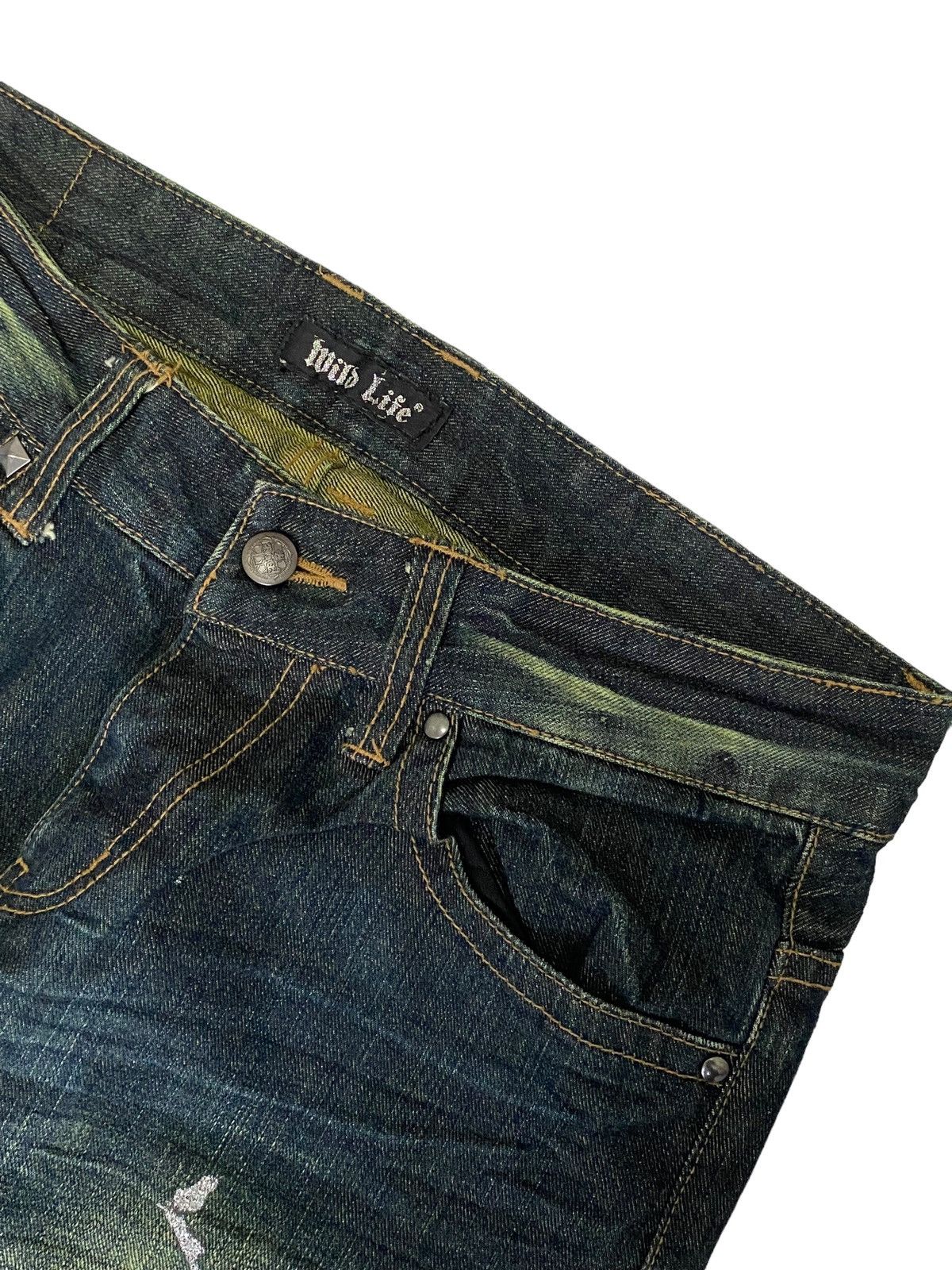 If Six Was Nine Mild Life Japan Splash Art Paint Distressed Patchworks Size US 30 / EU 46 - 12 Thumbnail