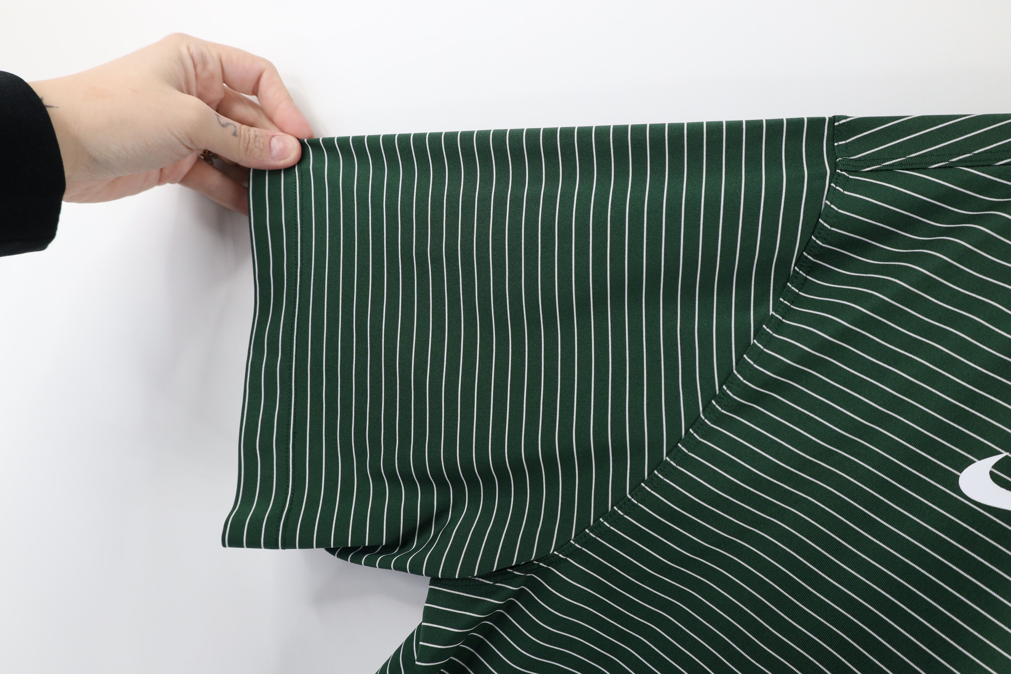 Nike × Vintage Nike Michigan State University Striped Golf Polo Shirt Green Size US XL / EU 56 / 4 - 6 Thumbnail