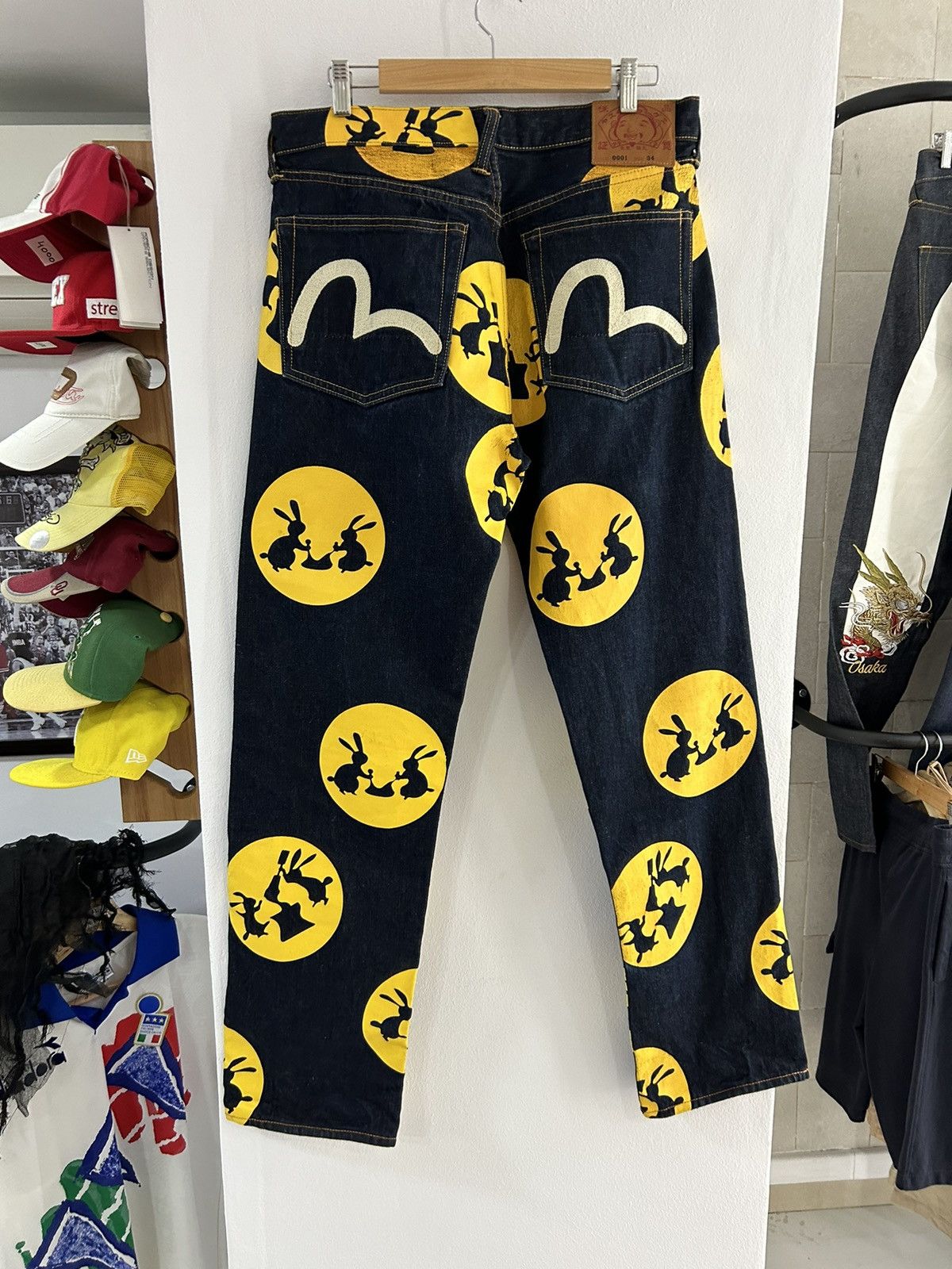 Evisu × Vintage Evisu Tukimi Special Year of the rabbit jeans | Grailed